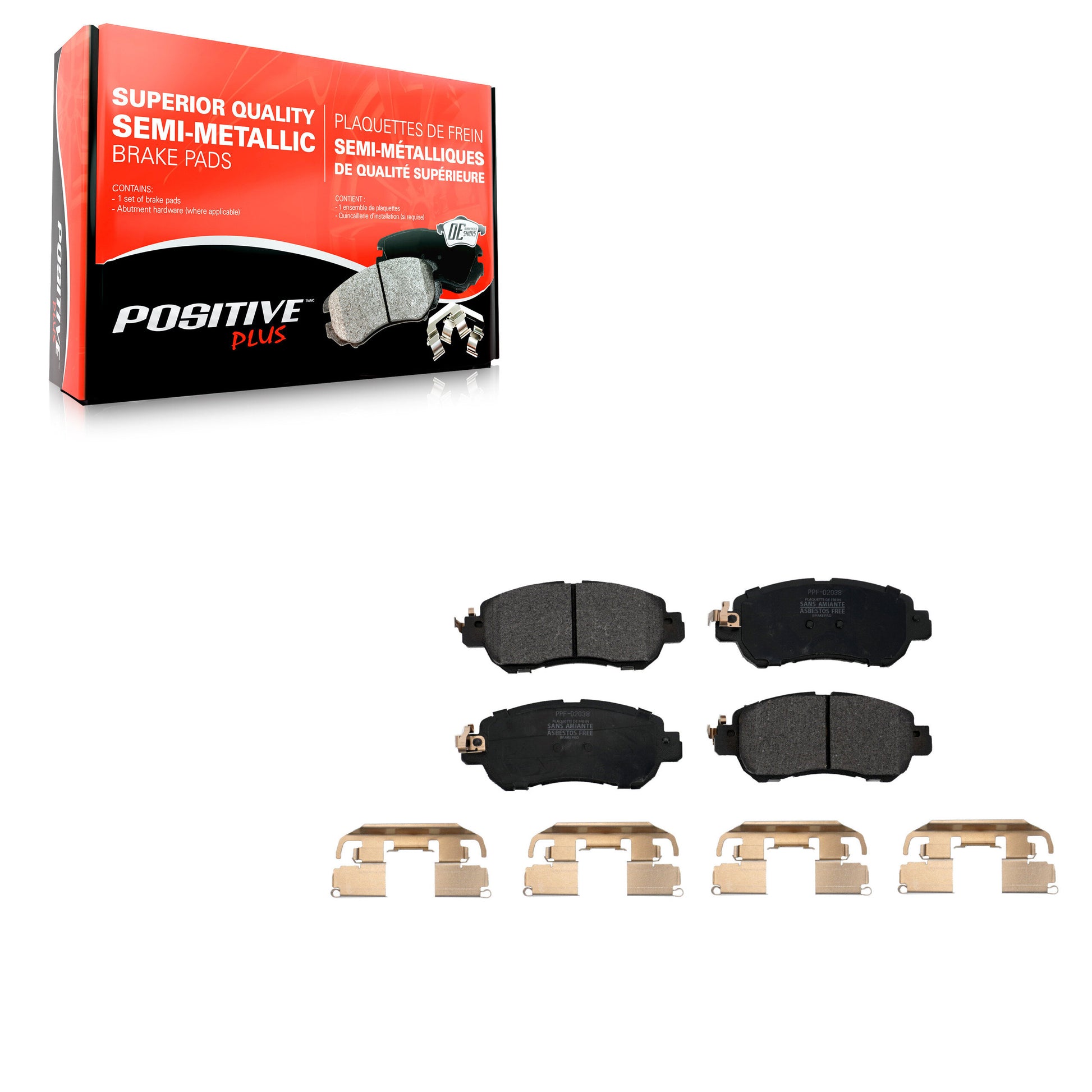 Positive Plus PPF-D2038 Disc Brake Pad for 2018-2024 Nissan Kicks, Nissan Versa - Front