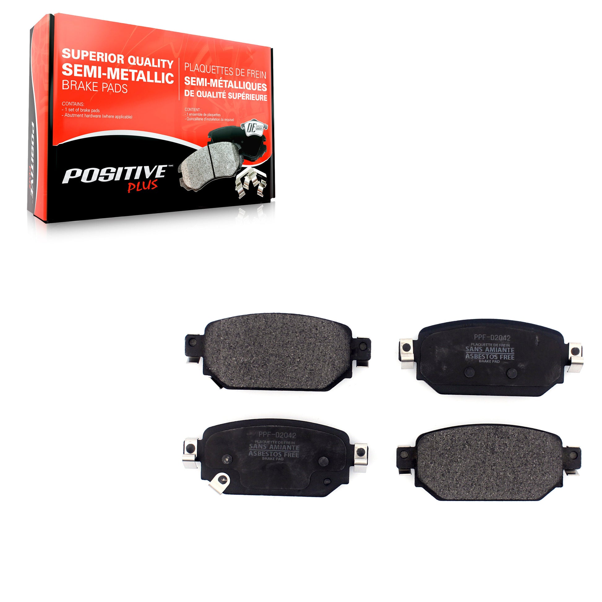 Positive Plus PPF-D2042 Disc Brake Pad for 2017-2022 Mazda CX-3, Mazda 3, Mazda 3 Sport - Rear