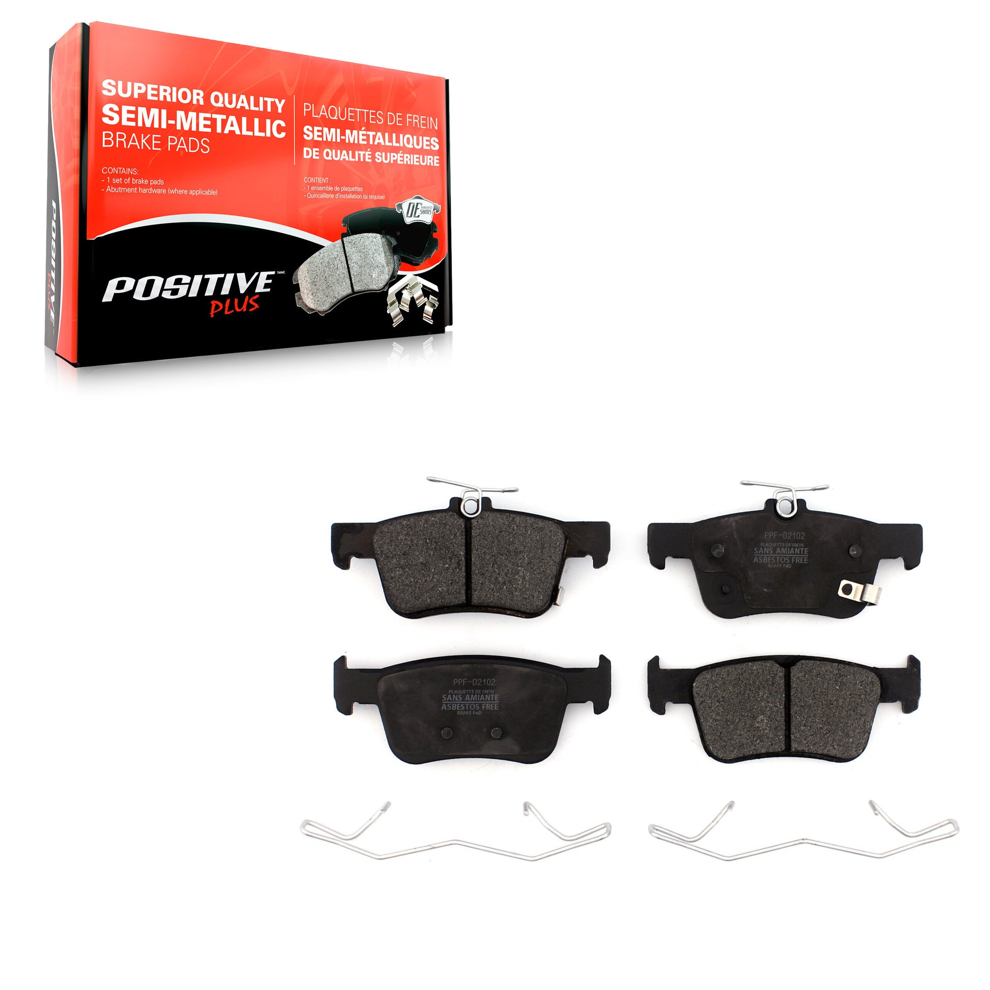 Positive Plus PPF-D2102 Disc Brake Pad for 2018-2025 Acura Integra, Acura RDX, Honda Civic - Rear