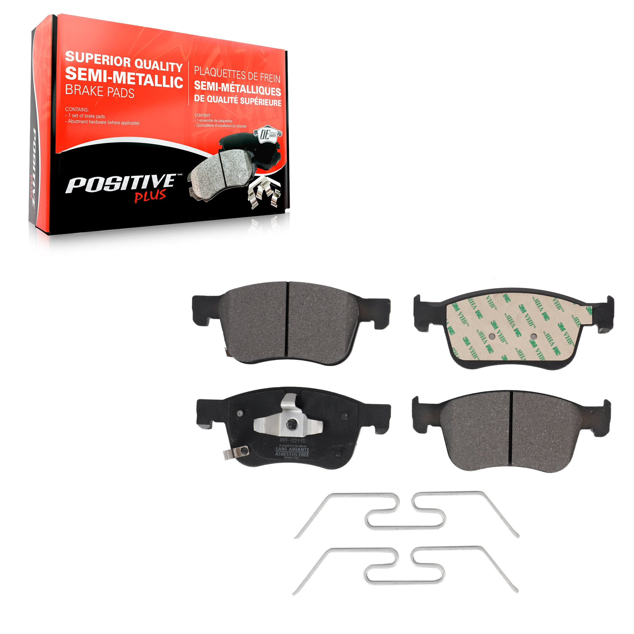 Positive Plus PPF-D2115 Disc Brake Pad for 2018-2025 Acura Integra, Honda Accord, Honda Civic - Front