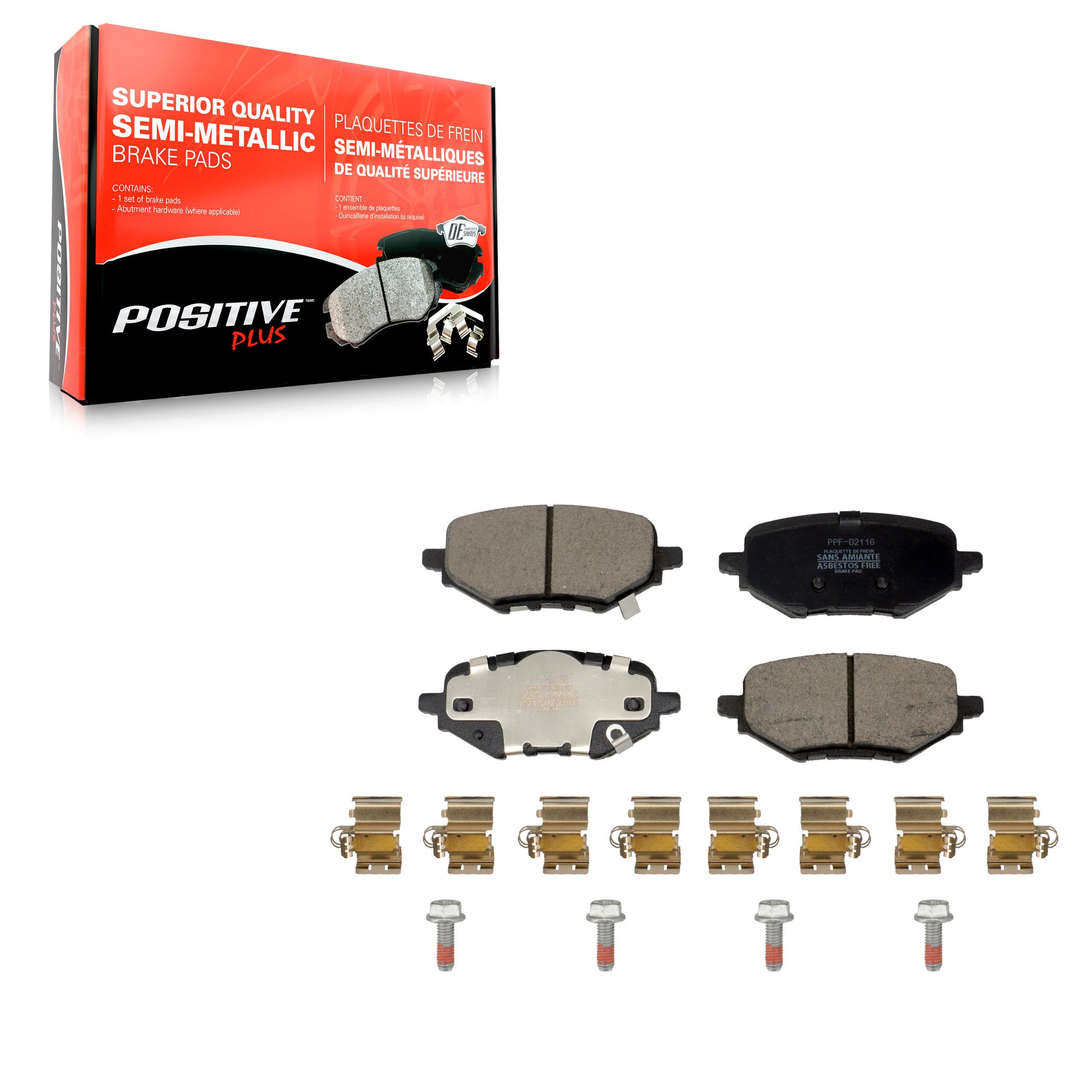 Positive Plus PPF-D2116 Disc Brake Pad for 2017-2024 Honda HR-V, Honda Clarity - Rear