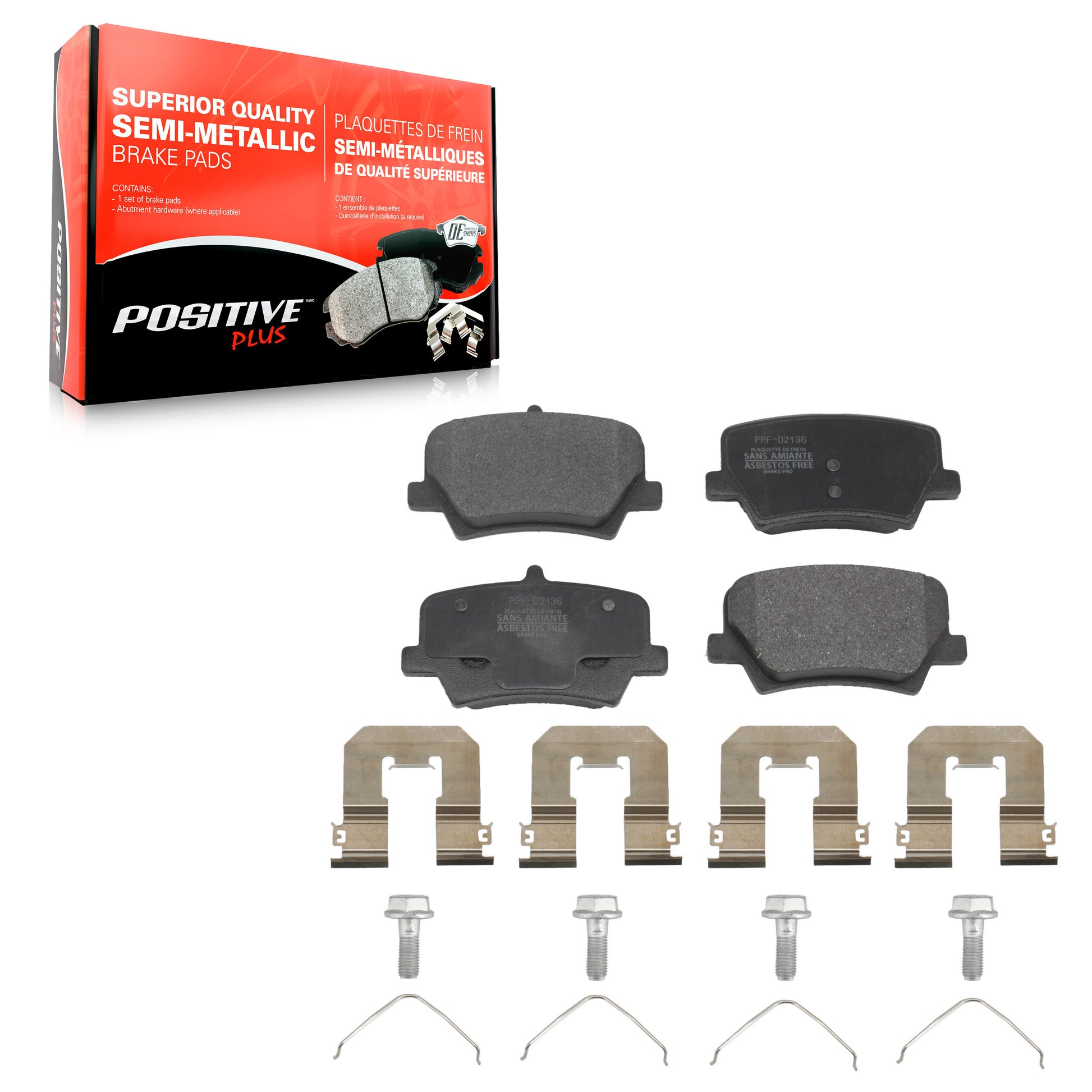 Positive Plus PPF-D2136 Disc Brake Pad for 2019-2023 Volvo XC40 - Rear