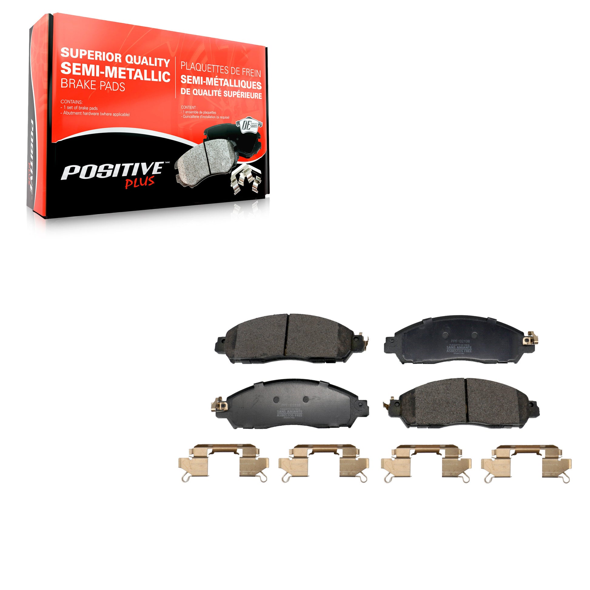 Positive Plus PPF-D2138 Disc Brake Pad for 2018-2023 Nissan NV200, Nissan LEAF - Front