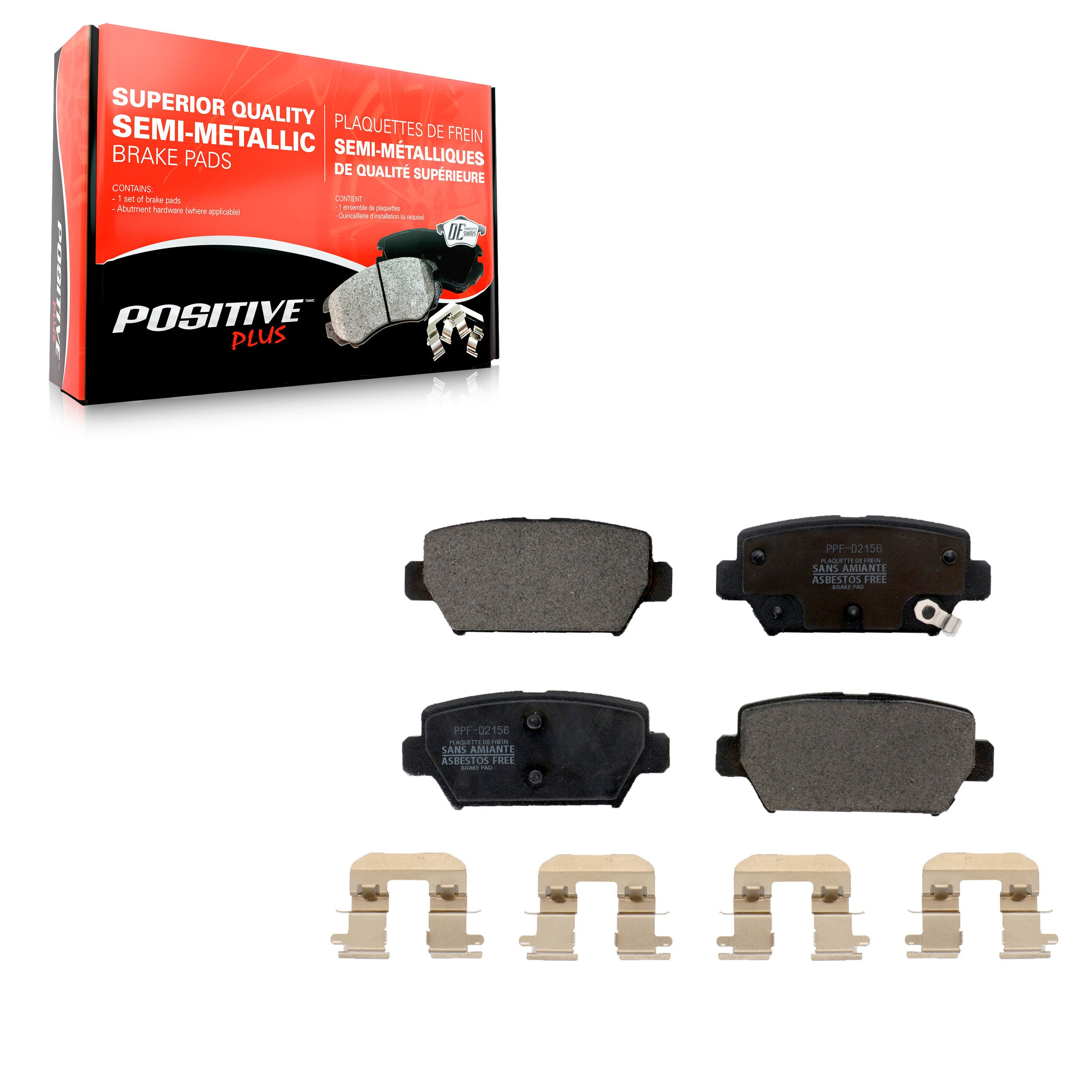 Positive Plus PPF-D2156 Disc Brake Pad for 2018-2022 Mitsubishi Eclipse Cross - Rear