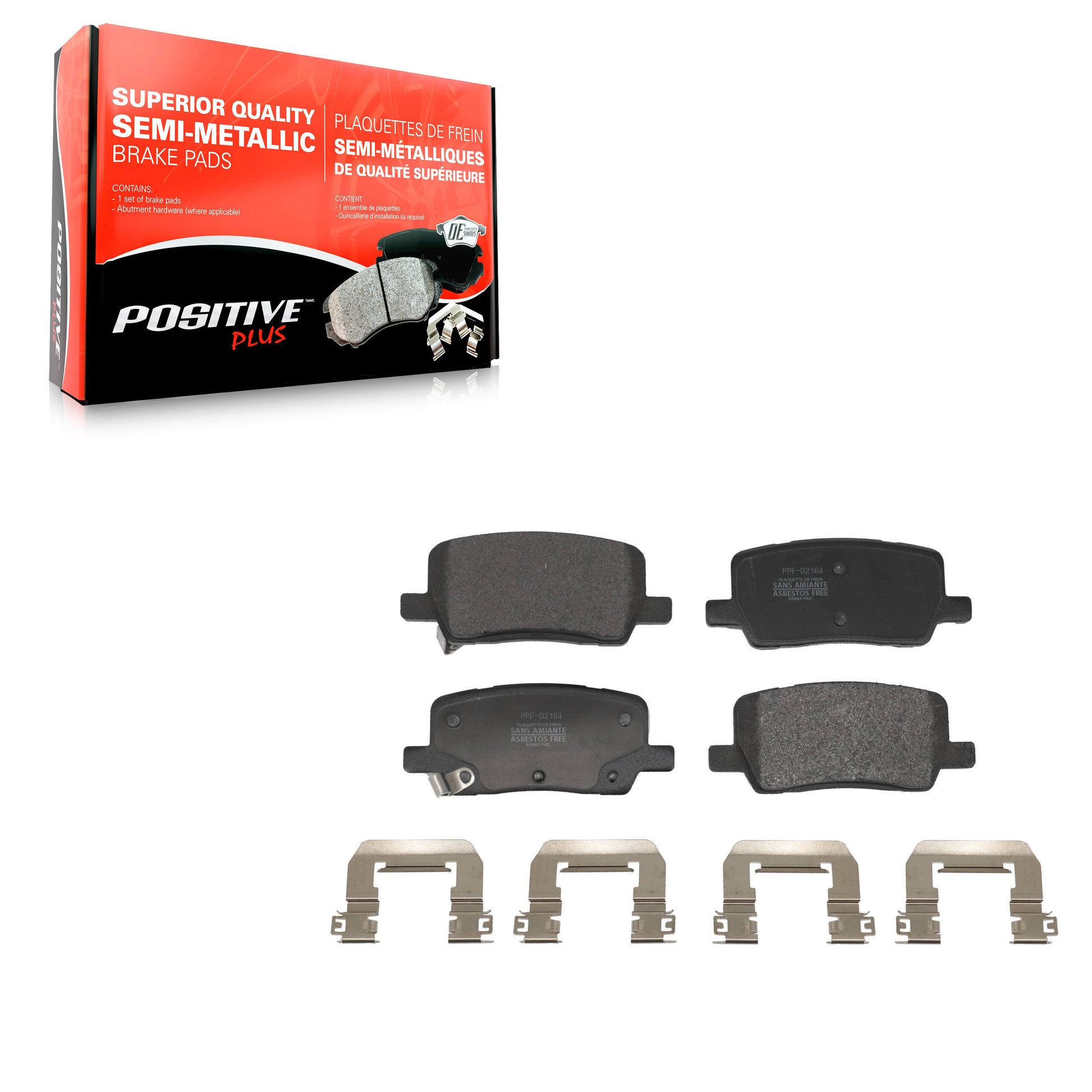 Positive Plus PPF-D2164 Disc Brake Pad for 2017-2025 Tesla S, Tesla X - Rear