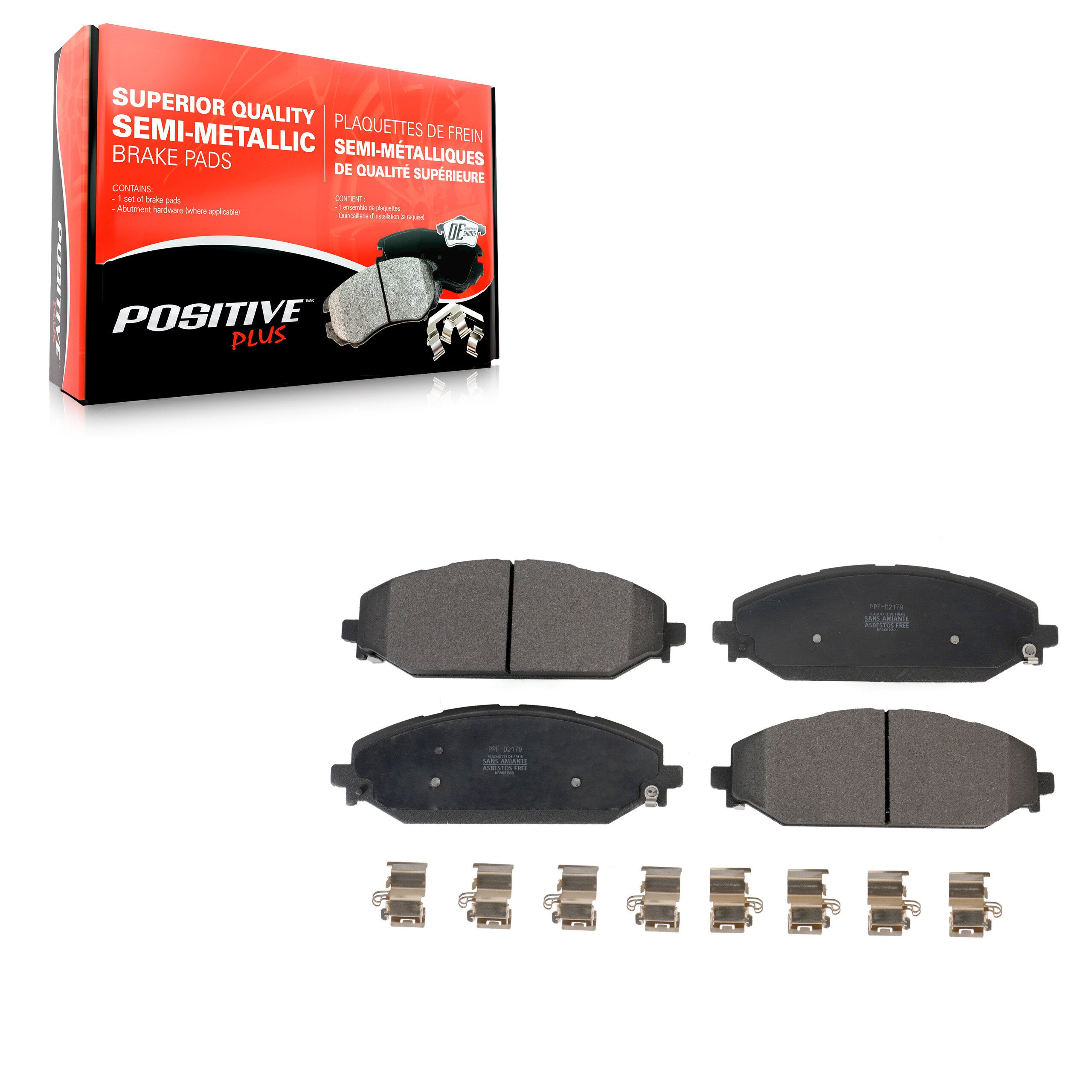 Positive Plus PPF-D2179 Disc Brake Pad for 2019-2024 Jeep Grand Wagoneer L, Jeep Wagoneer L, Jeep Grand Wagoneer - Front