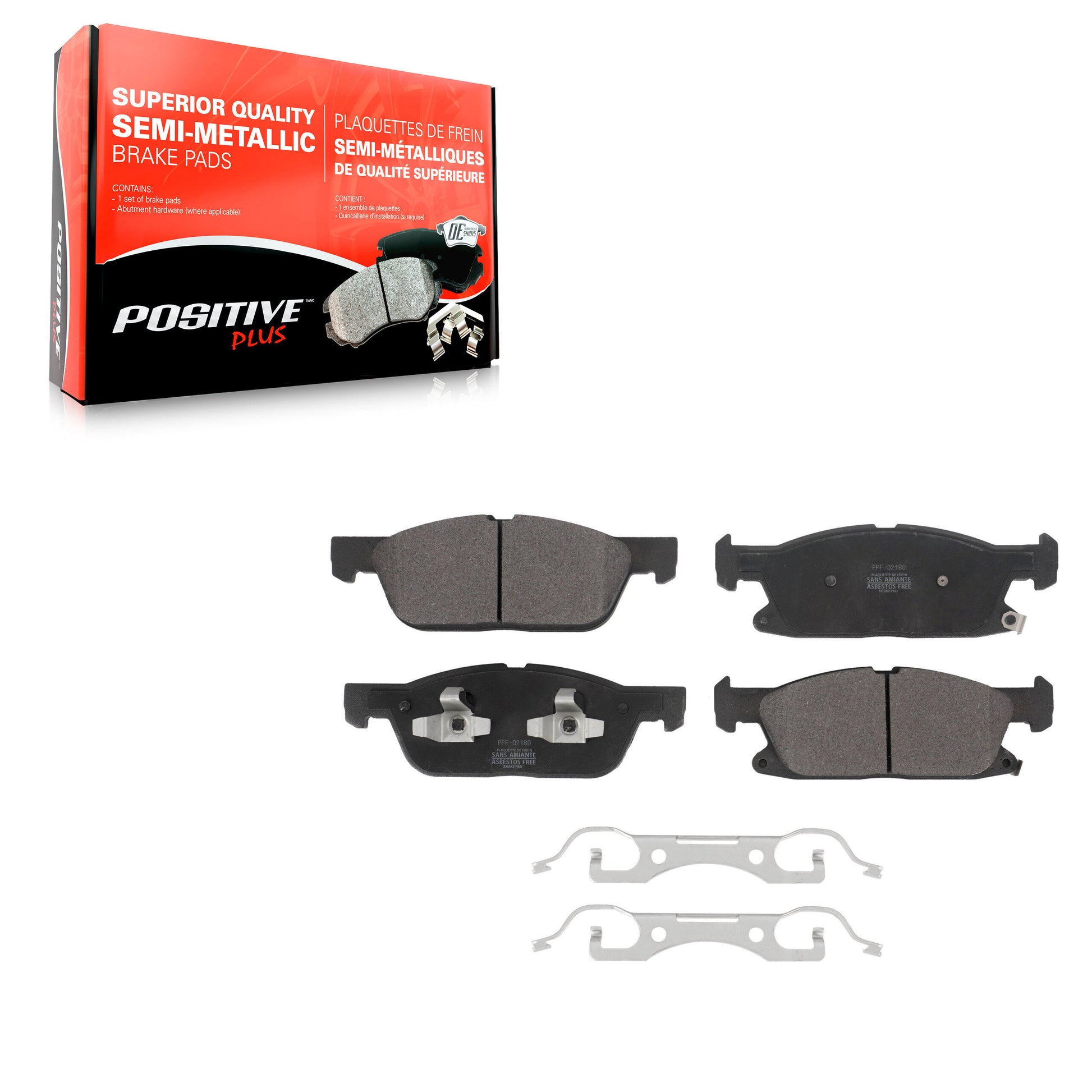 Positive Plus PPF-D2180 Disc Brake Pad for 2019-2024 Ford Edge, Lincoln Nautilus - Front