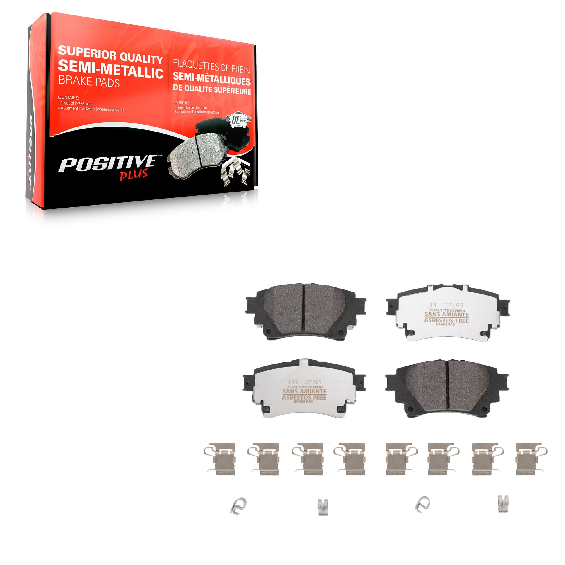 Positive Plus PPF-D2183 Disc Brake Pad for 2019-2025 Toyota Corolla - Rear