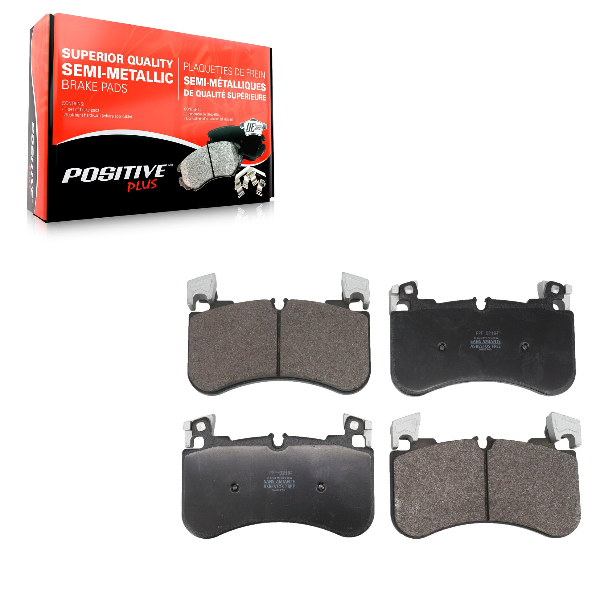 Positive Plus PPF-D2184 Disc Brake Pad for 2018-2022 Land Rover Defender 90, Land Rover Discovery, Land Rover Range Rover - Front