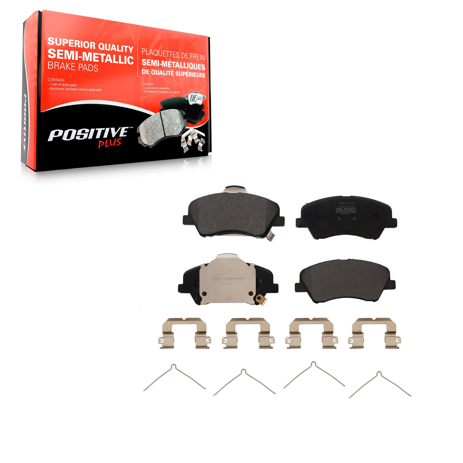 Positive Plus PPF-D2190 Disc Brake Pad for 2018-2023 Kia Rio, Hyundai Accent - Front
