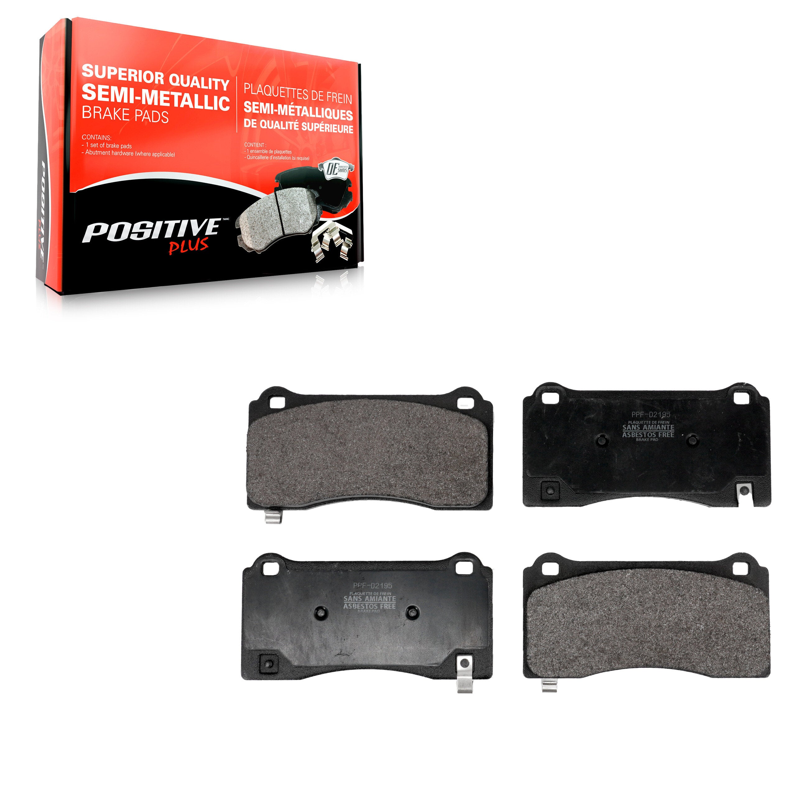 Positive Plus PPF-D2195 Disc Brake Pad for 2017-2025 Tesla 3 - Front