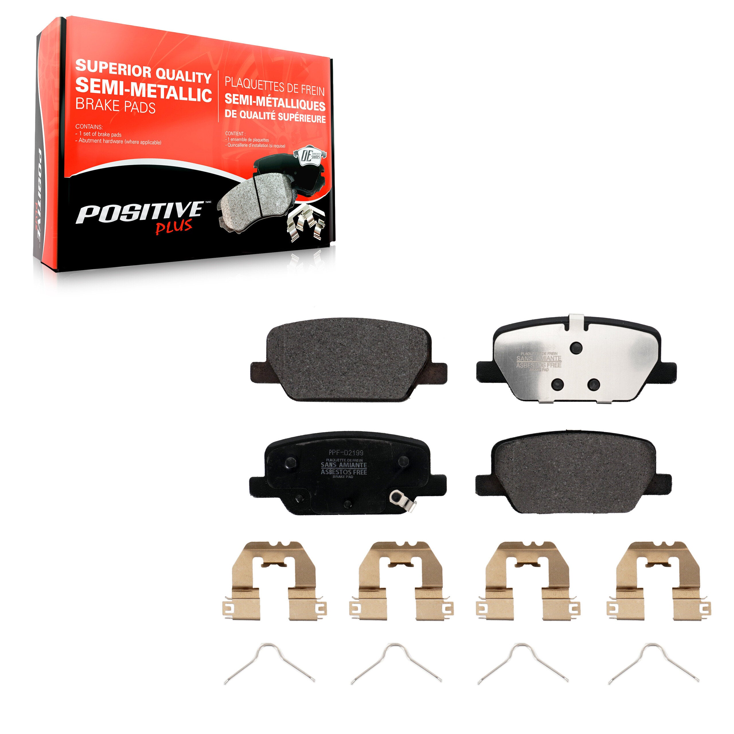Positive Plus PPF-D2199 Disc Brake Pad for 2019-2024 Hyundai Palisade, Hyundai Santa Fe, Kia Telluride - Rear