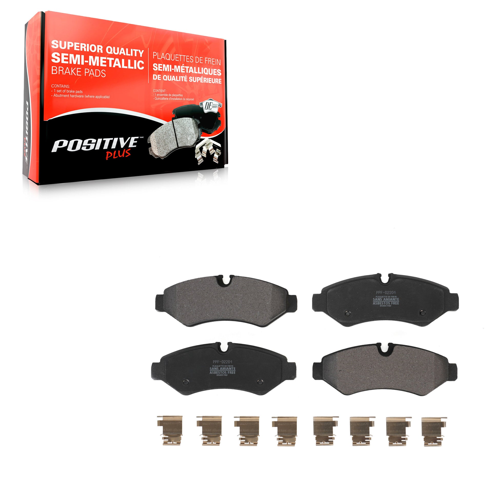 Positive Plus PPF-D2201 Disc Brake Pad for 2019-2024 Freightliner Sprinter 3500XD, Mercedes-Benz Sprinter 3500, Freightliner Sprinter 1500 - Rear