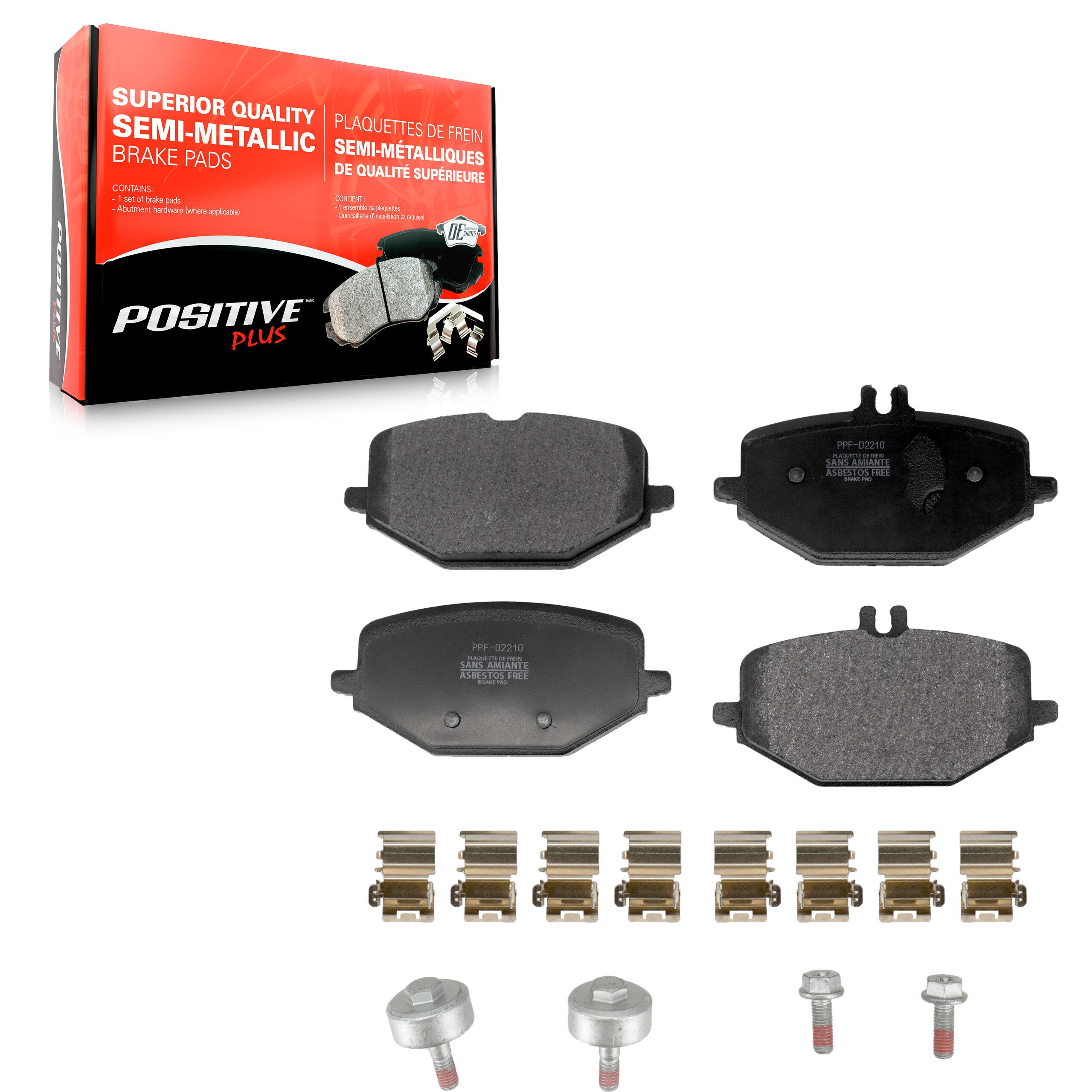 Positive Plus PPF-D2210 Disc Brake Pad for 2019-2023 Mercedes-Benz Maybach GLS600, Mercedes-Benz GLE350, Mercedes-Benz GLE450 - Rear