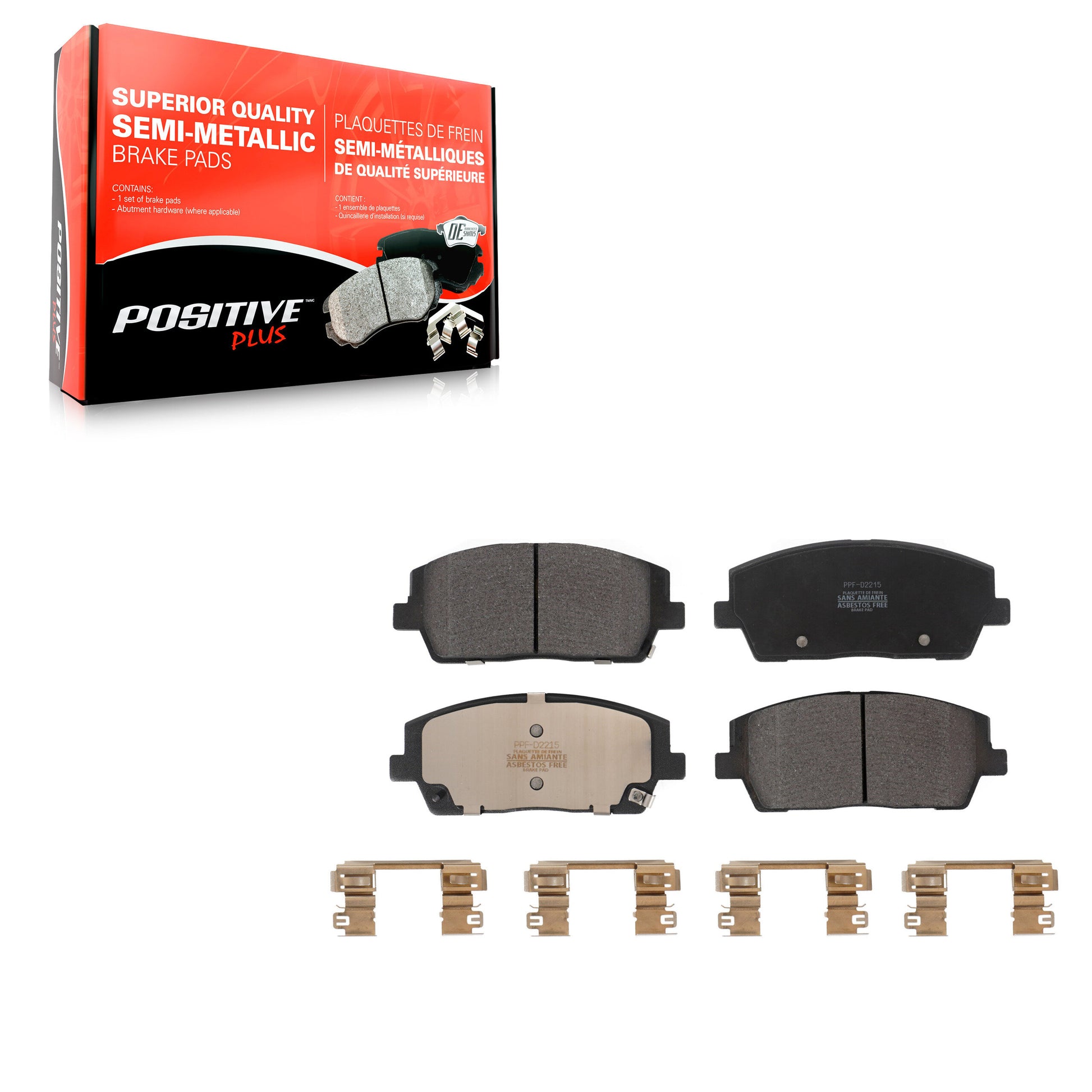 Positive Plus PPF-D2215 Disc Brake Pad for 2020-2025 Hyundai Palisade, Kia Telluride - Front