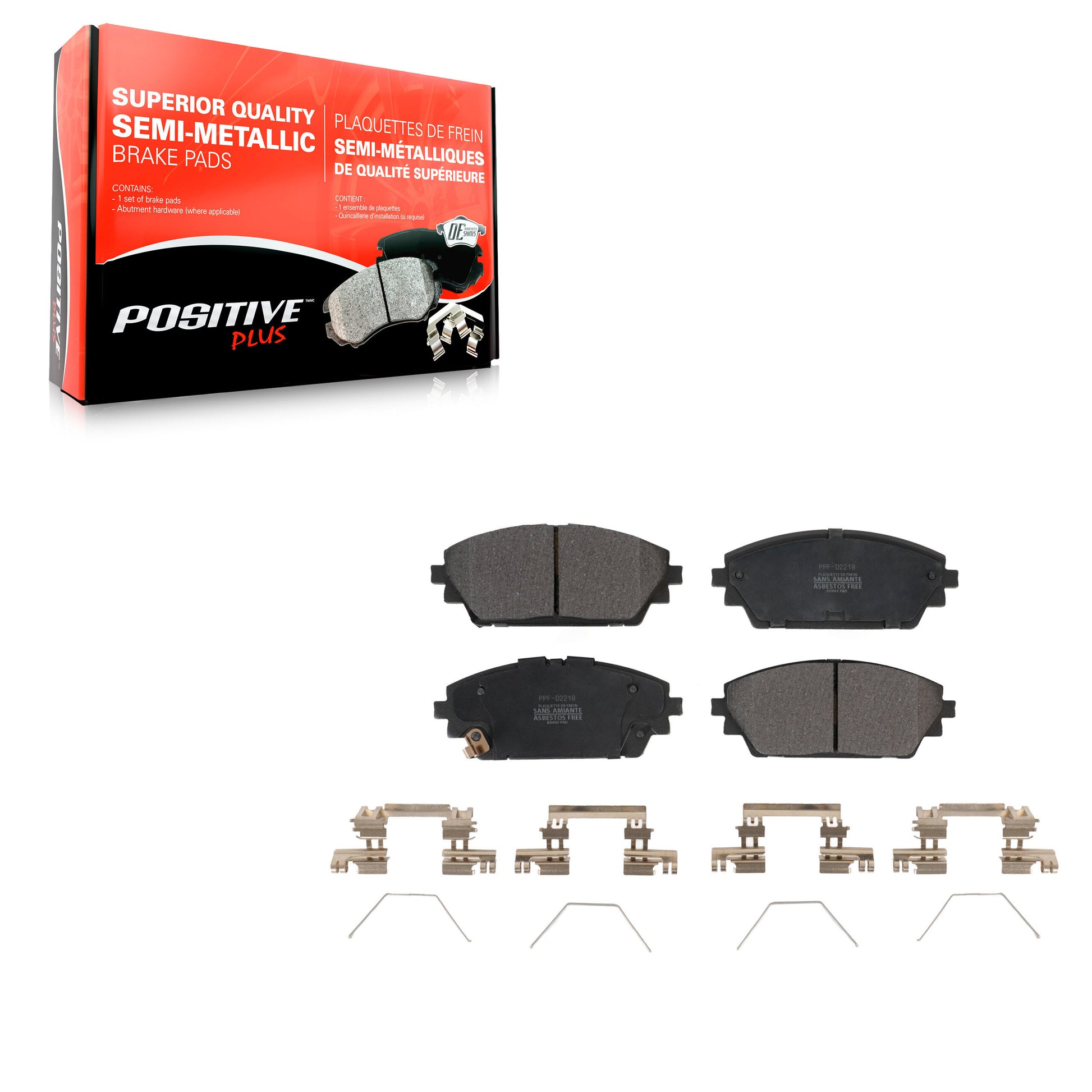 Positive Plus PPF-D2218 Disc Brake Pad for 2019-2025 Mazda 3, Mazda 3 Sport - Front