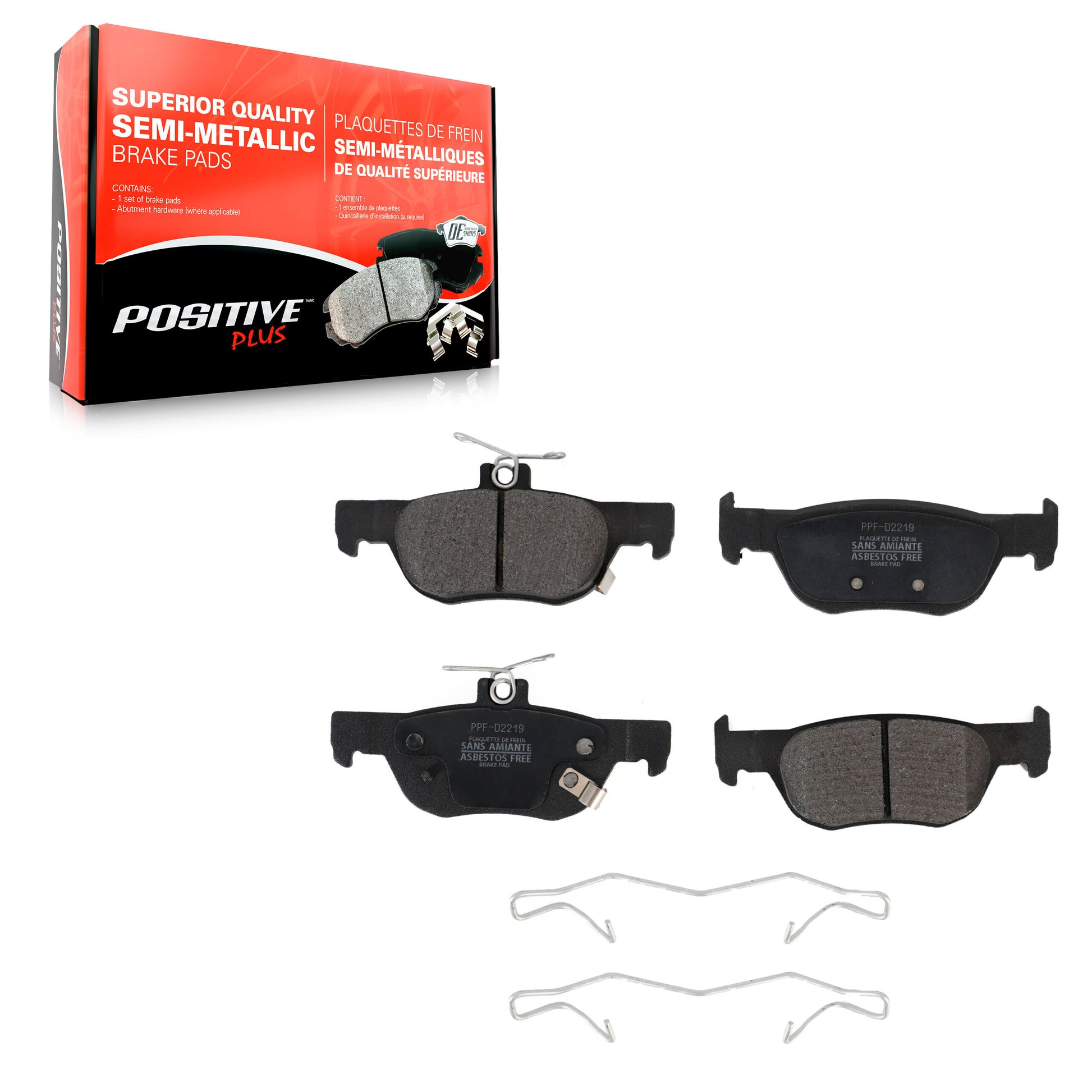 Positive Plus PPF-D2219 Disc Brake Pad for 2019-2025 Mazda MX-30 EV, Mazda CX-30, Mazda 3 - Rear