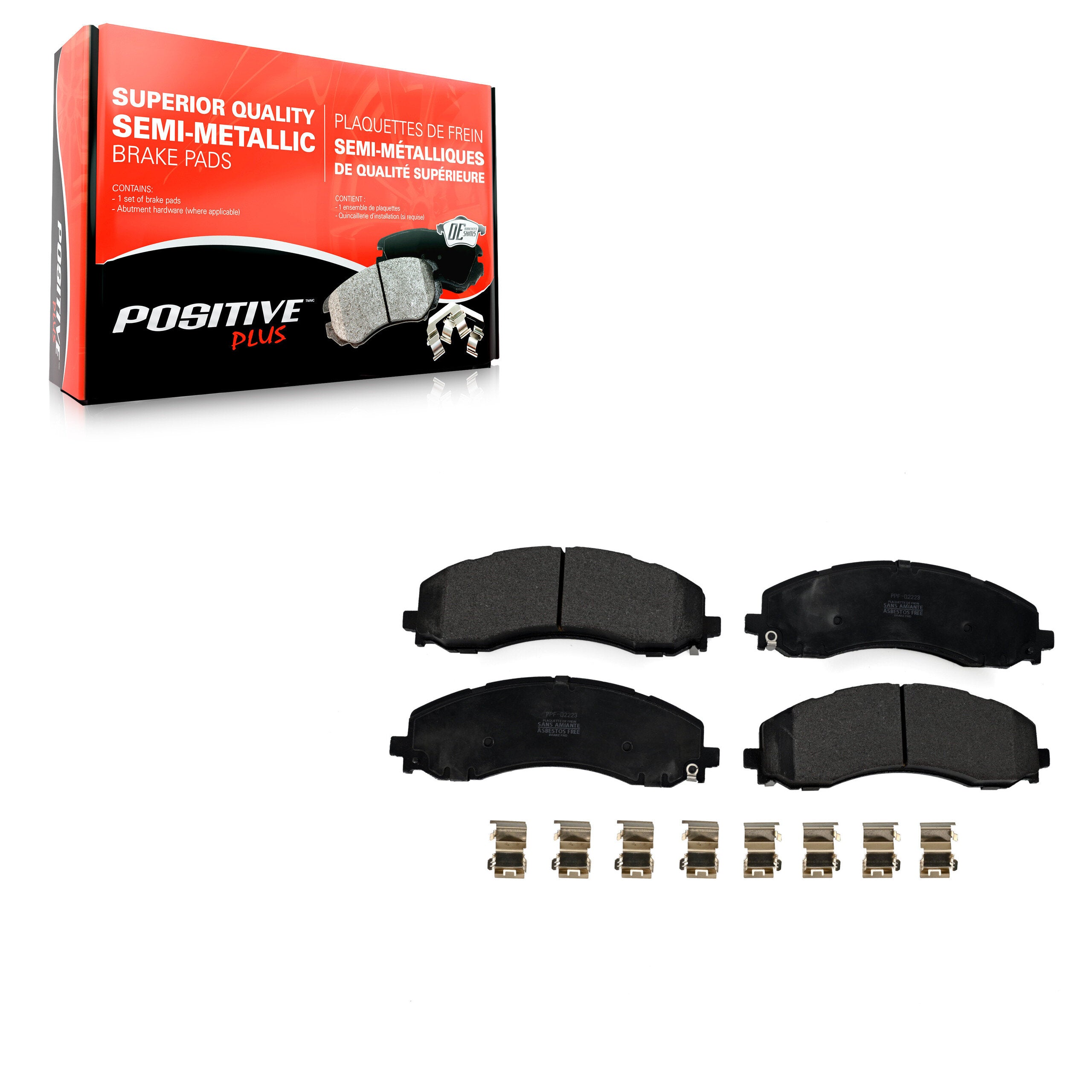 Positive Plus PPF-D2223 Disc Brake Pad for 2019-2024 Ram 2500, Ram 3500 - Front