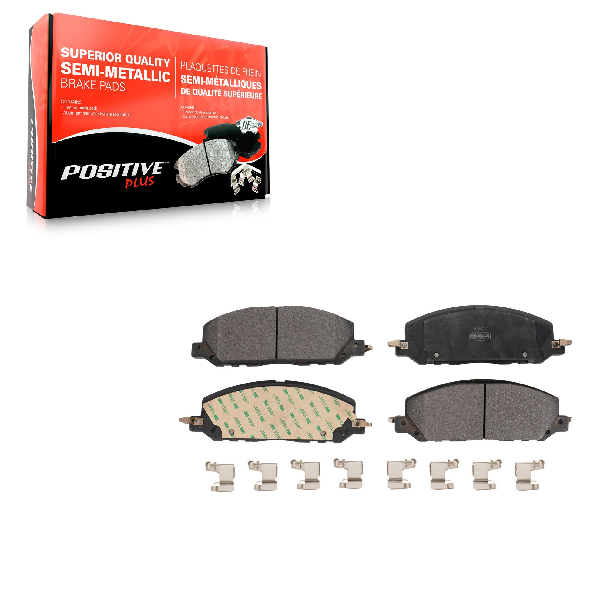 Positive Plus PPF-D2229 Disc Brake Pad for 2020-2024 Ford Explorer, Ford Police Interceptor Utility, Lincoln Aviator - Front