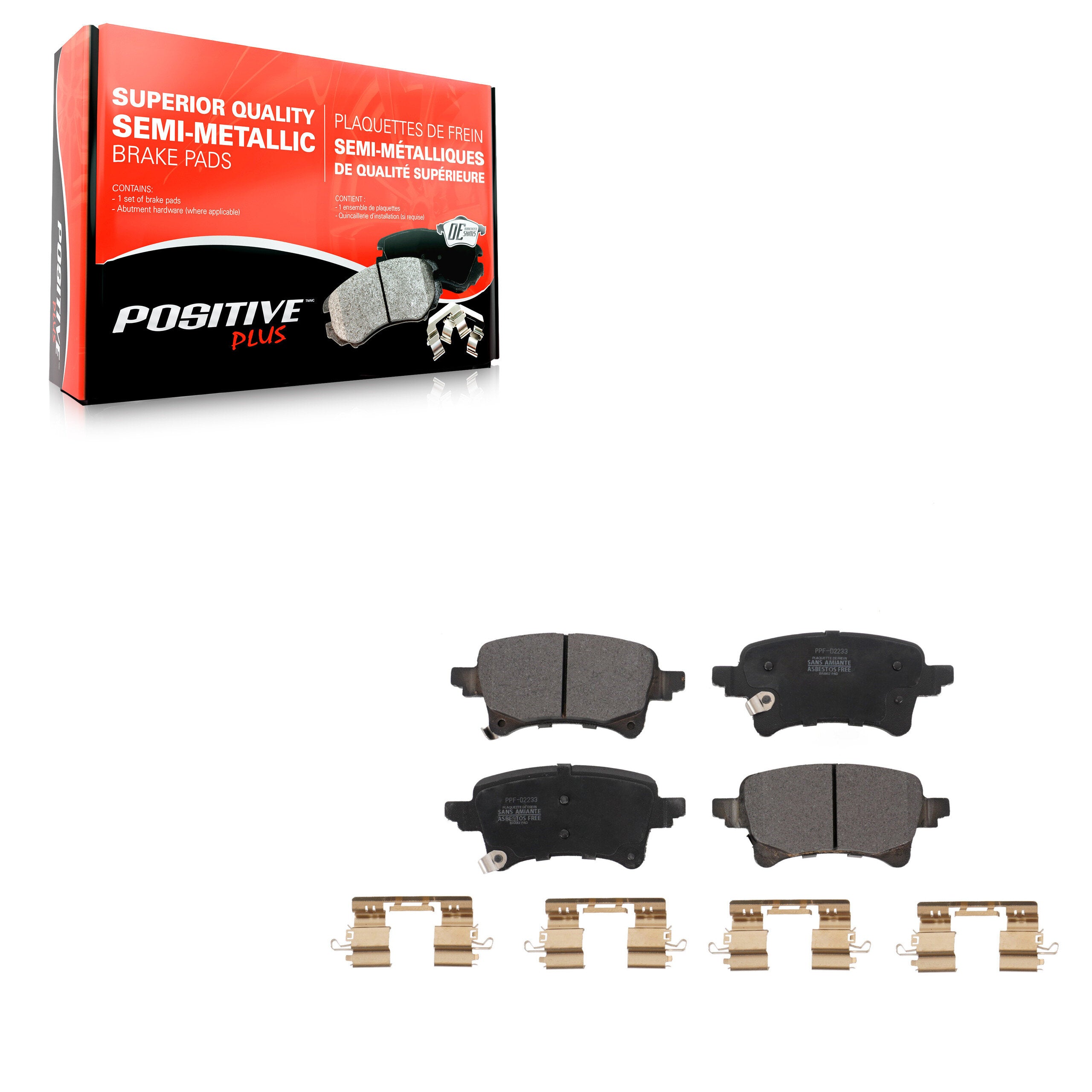 Positive Plus PPF-D2233 Disc Brake Pad for 2020-2025 Jeep Wrangler, Jeep Gladiator - Rear