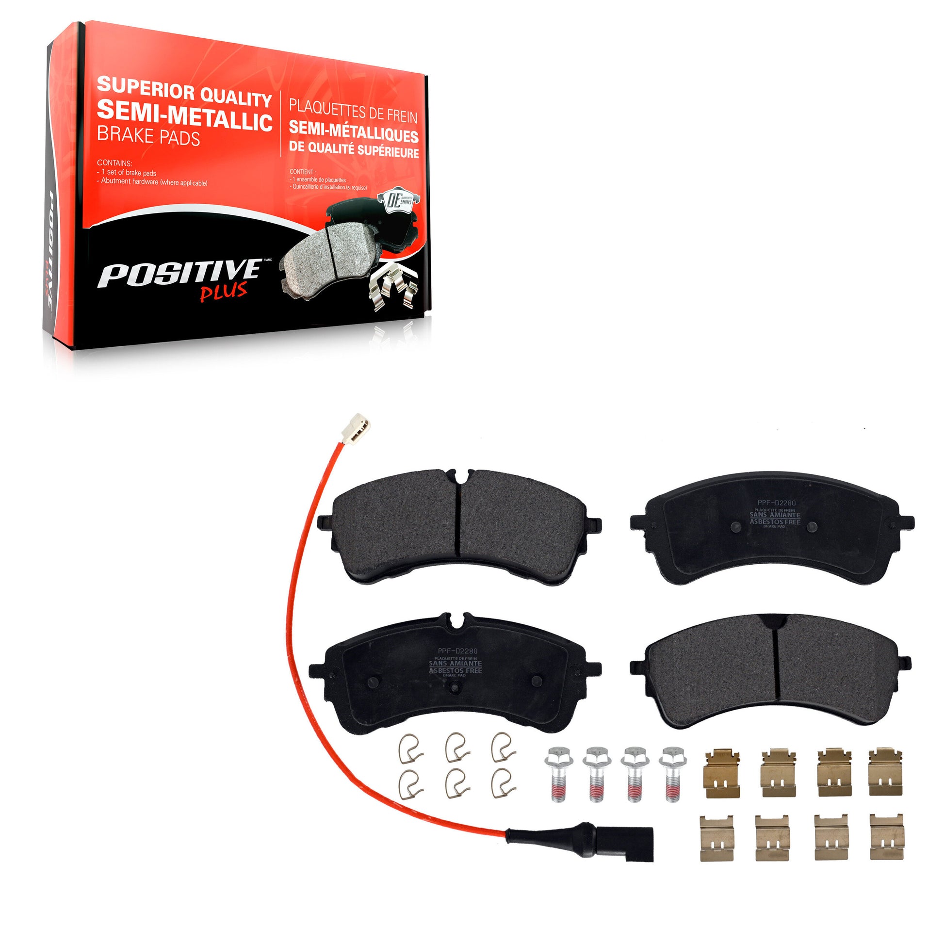 Positive Plus PPF-D2280 Disc Brake Pad for 2020-2023 Ford Transit-350, Ford Transit-350 HD, Ford E-Transit - Rear