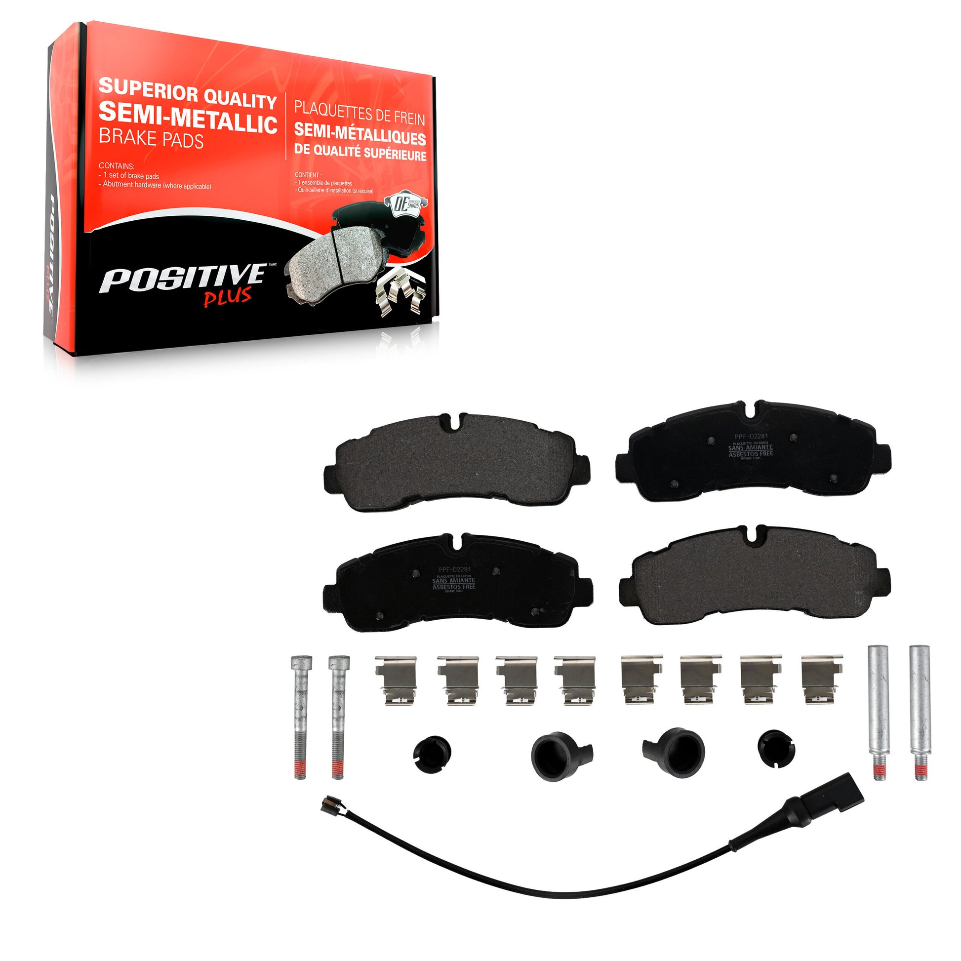 Positive Plus PPF-D2281 Disc Brake Pad for 2020-2022 Ford Transit-350, Ford Transit-350 HD - Rear