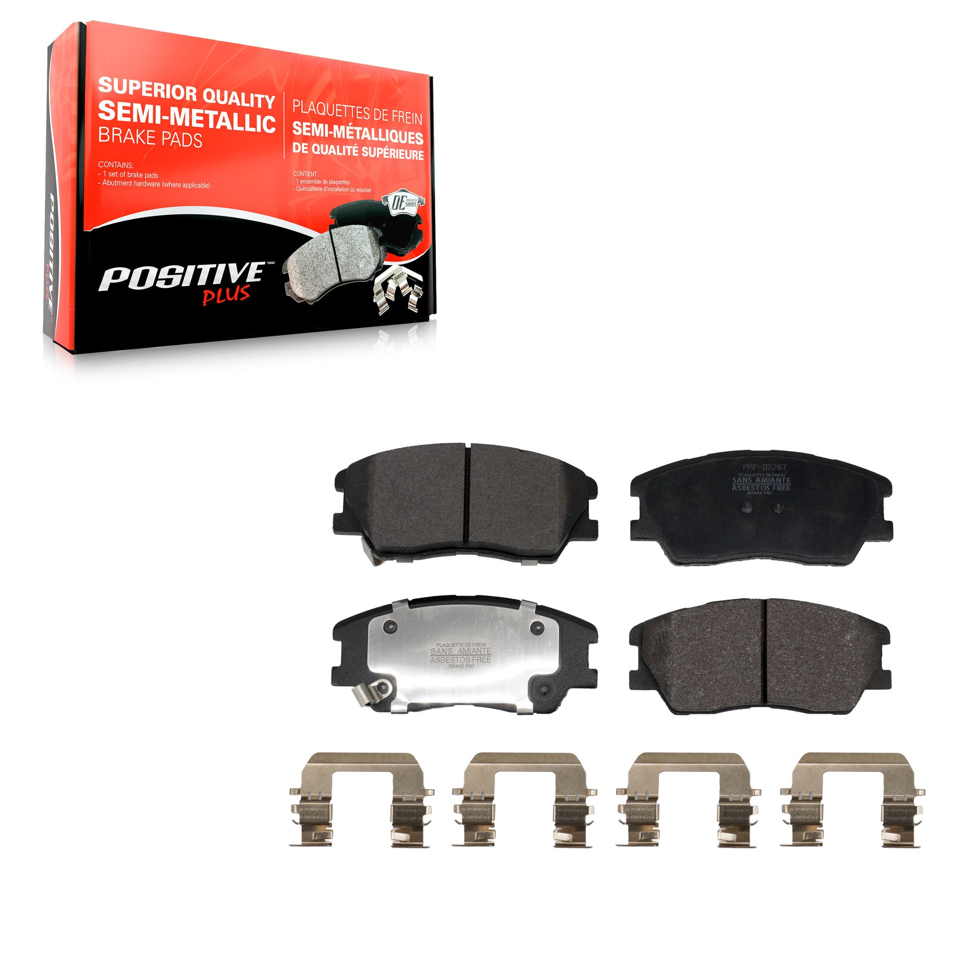 Positive Plus PPF-D2287 Disc Brake Pad for 2017-2023 Kia Soul EV, Kia Soul - Front