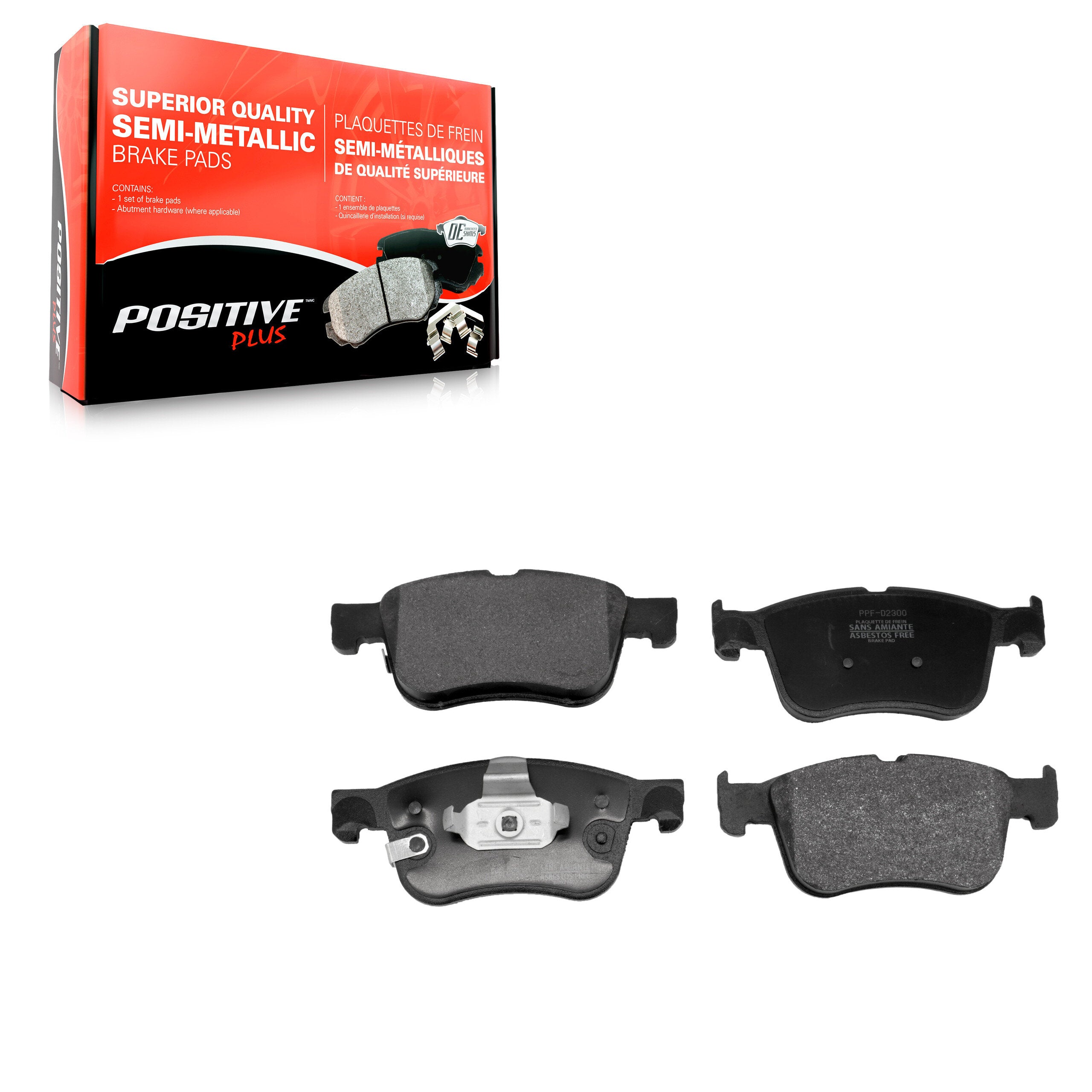 Positive Plus PPF-D2300 Disc Brake Pad for 2020-2023 Ford Maverick, Ford Bronco Sport, Ford Escape - Front