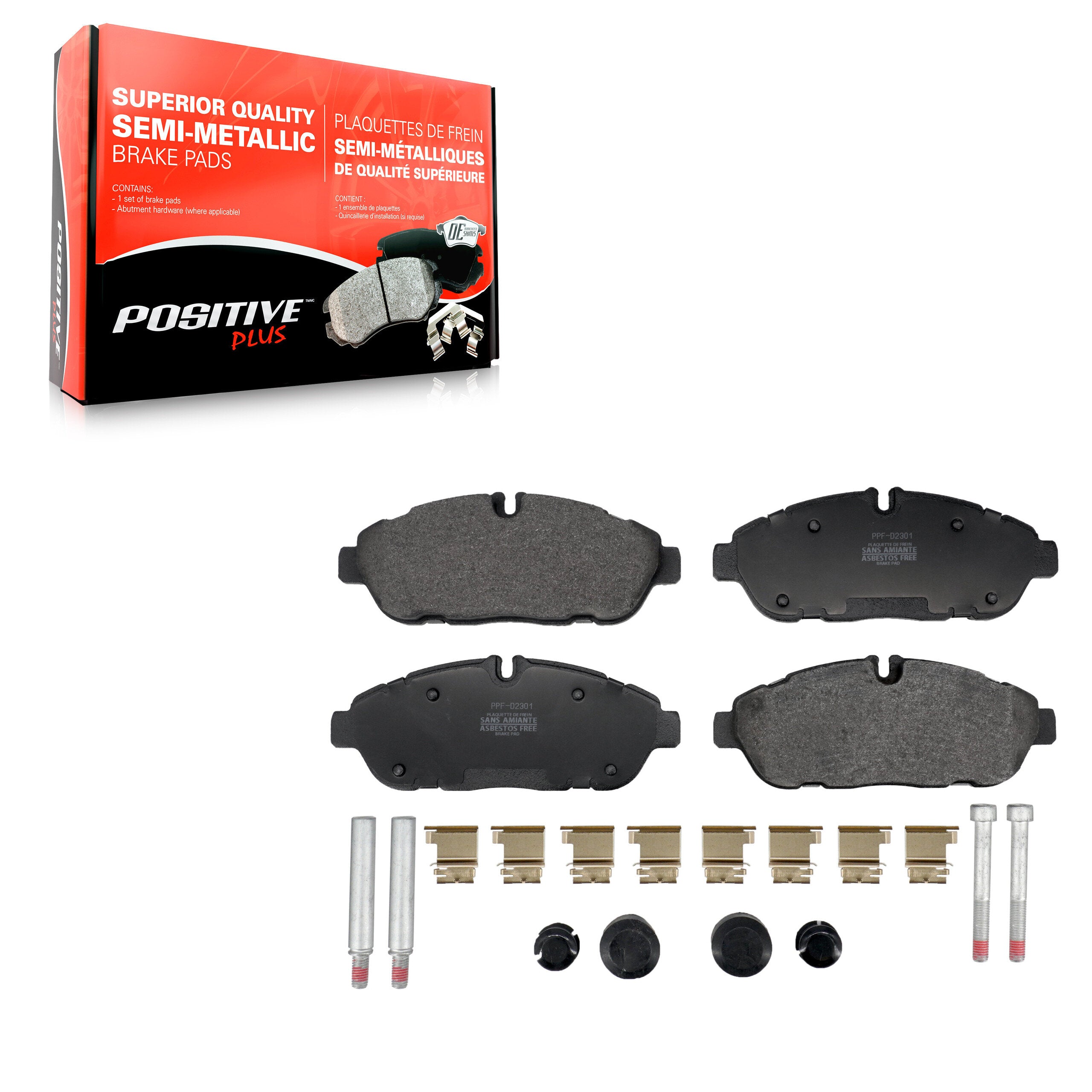 Positive Plus PPF-D2301 Disc Brake Pad for 2020-2023 Ford Transit-150, Ford Transit-250, Ford Transit-350 - Front