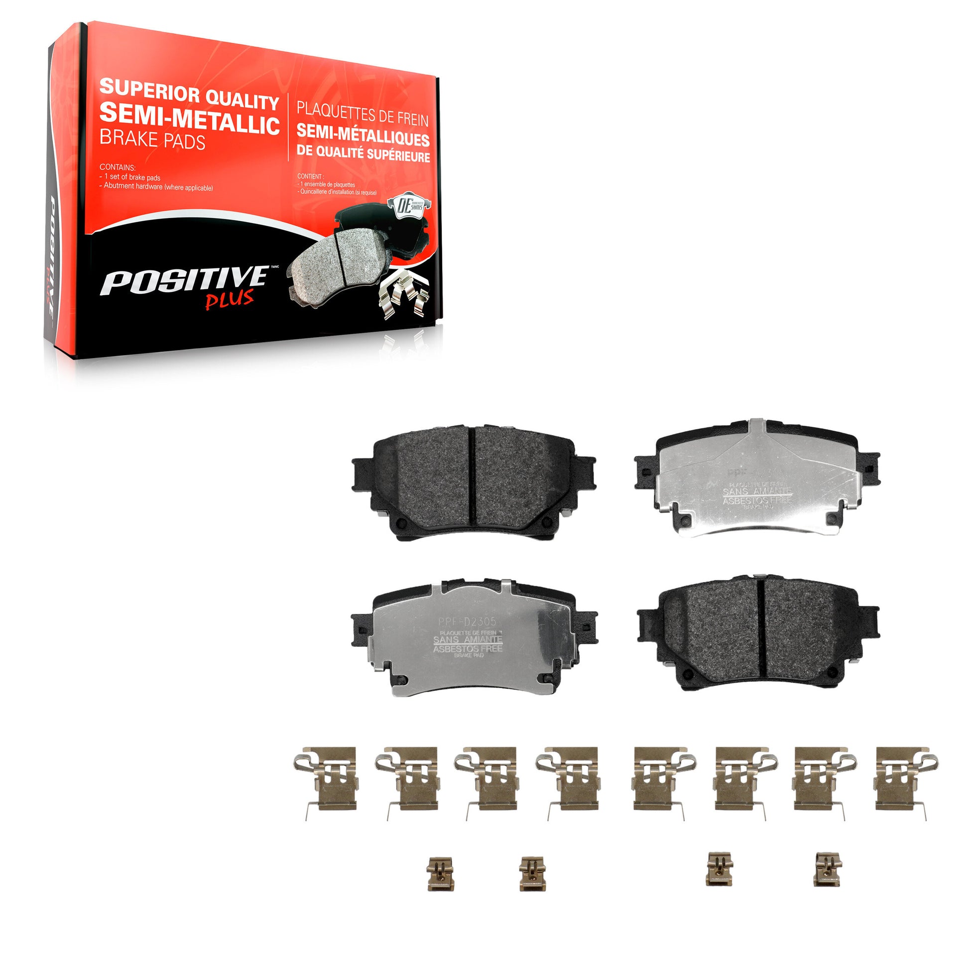 Positive Plus PPF-D2305 Disc Brake Pad for 2020-2025 Lexus RX350, Lexus RX450h+, Lexus TX350 - Rear