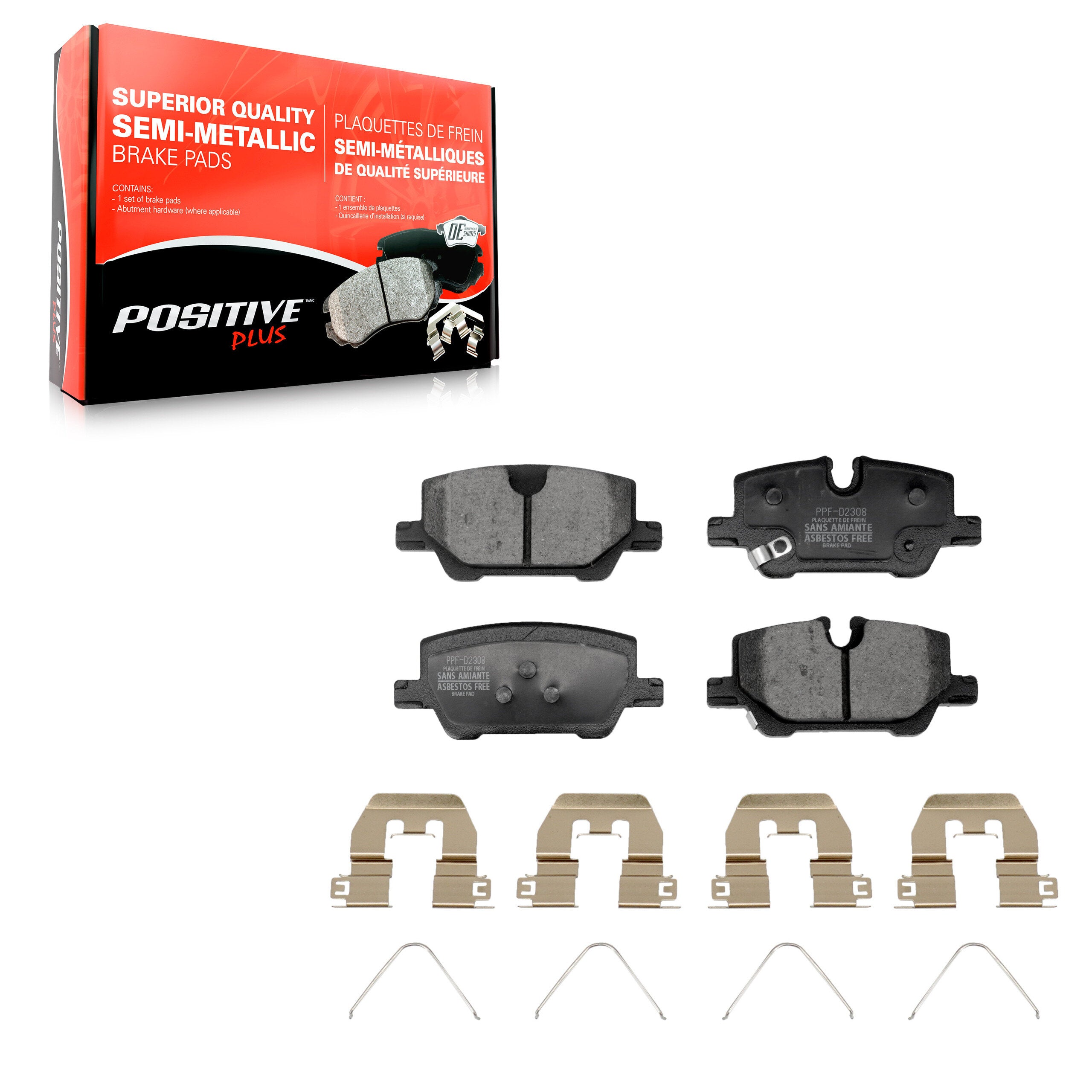 Positive Plus PPF-D2308 Disc Brake Pad for 2020-2025 Chevrolet Trailblazer, Buick Encore GX - Rear