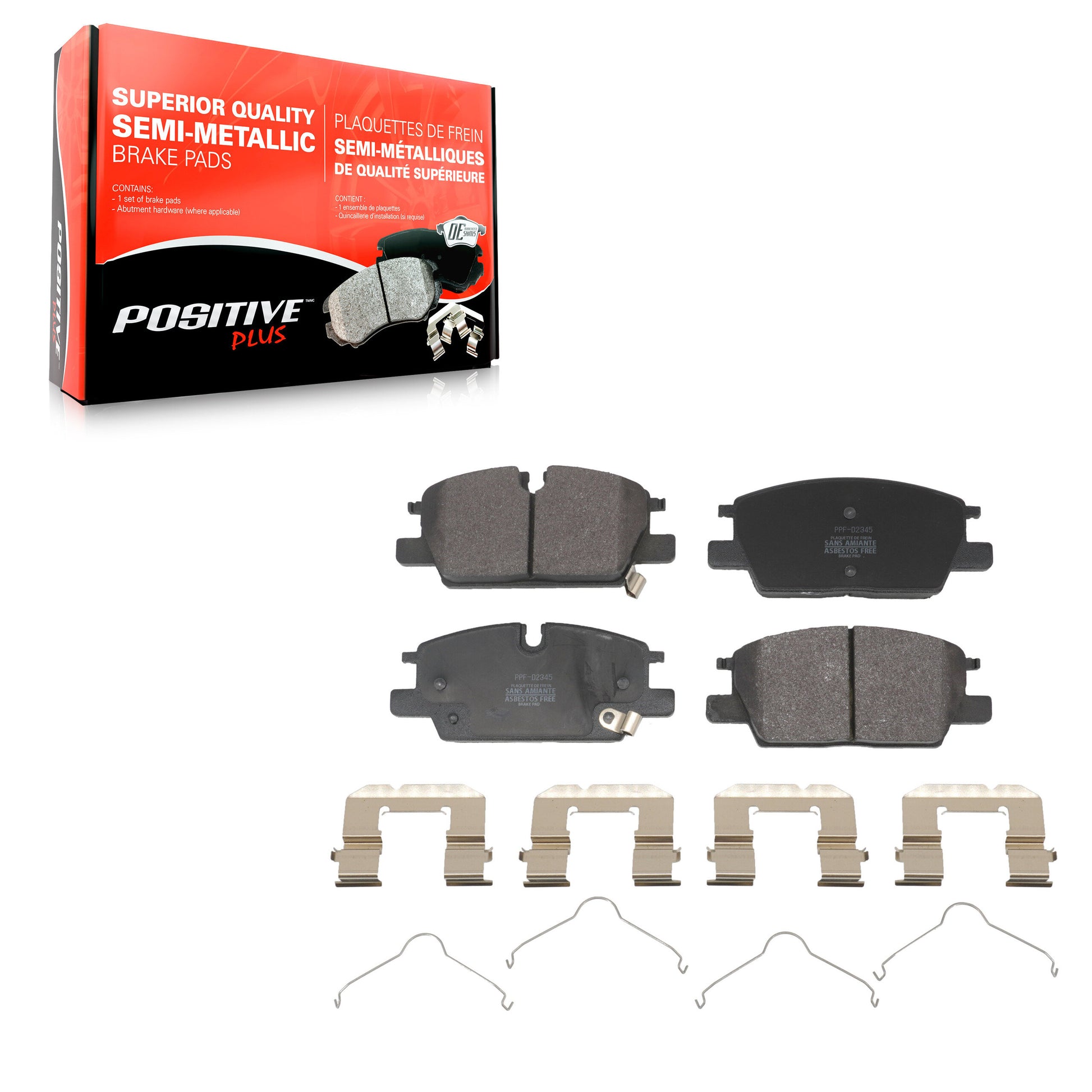 Positive Plus PPF-D2345 Disc Brake Pad for 2020-2025 Buick Envista, Chevrolet Equinox, Chevrolet Trax - Front