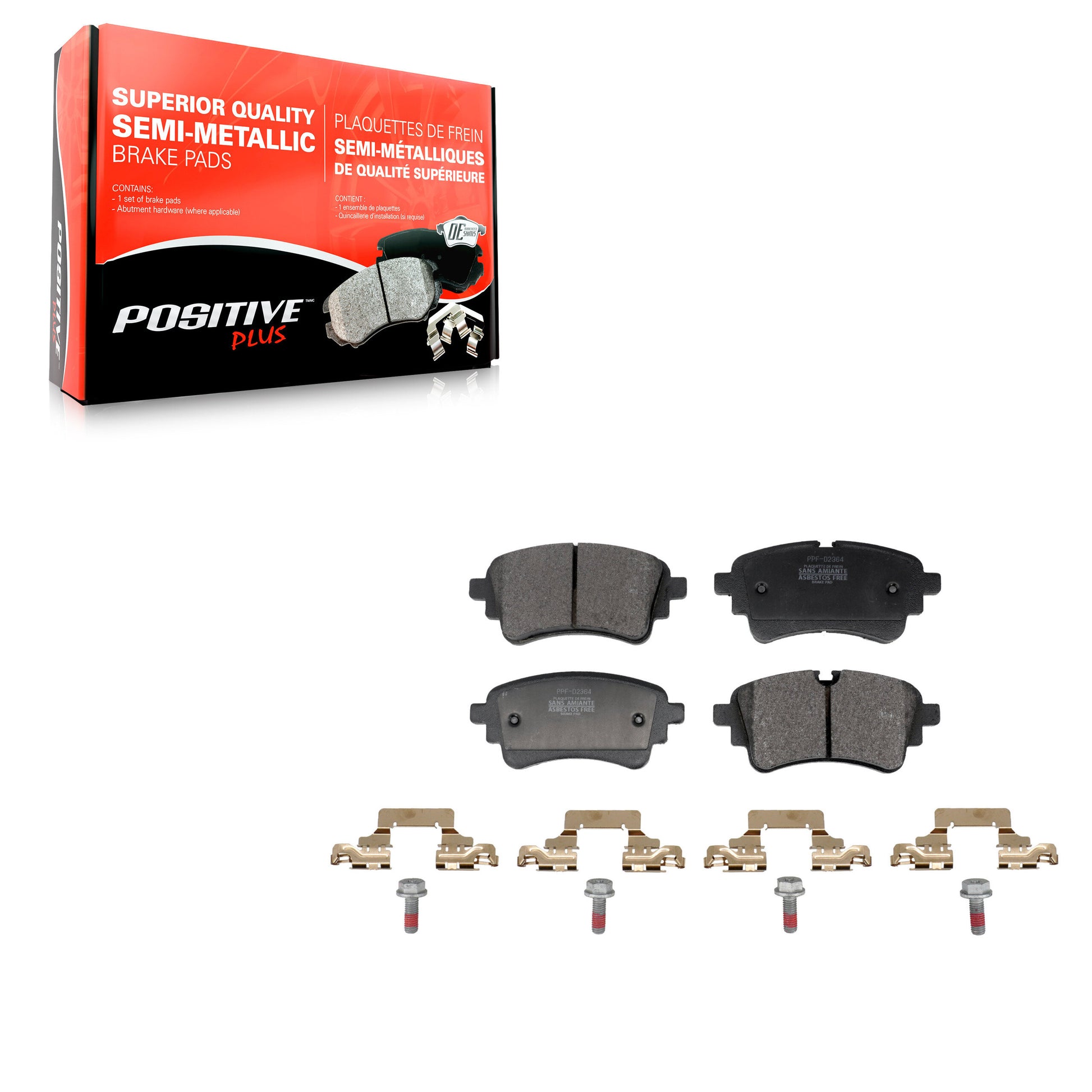 Positive Plus PPF-D2364 Disc Brake Pad for 2020-2023 Audi RS5, Audi RS5 Sportback, Audi A4 - Rear