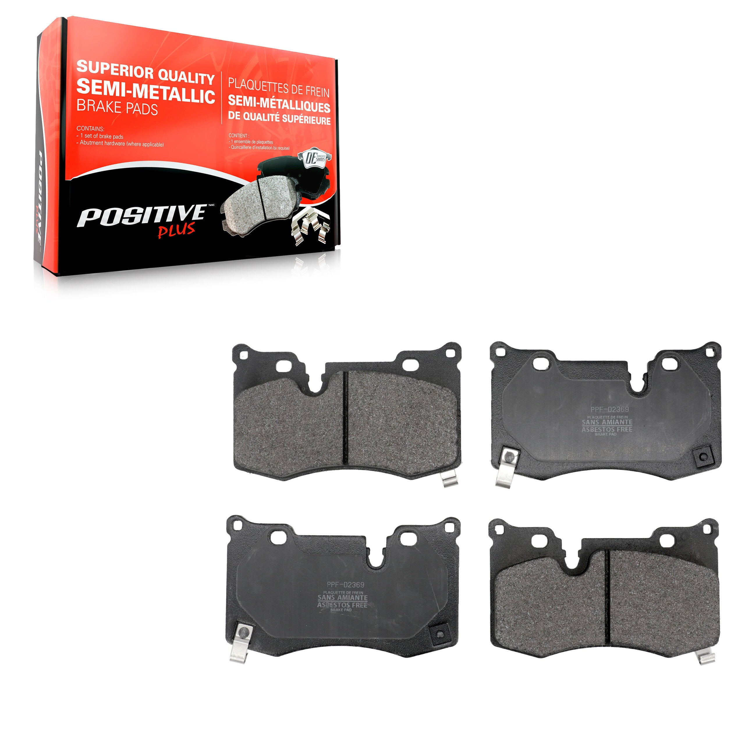 Positive Plus PPF-D2369 Disc Brake Pad for 2020-2025 Chevrolet Corvette - Rear