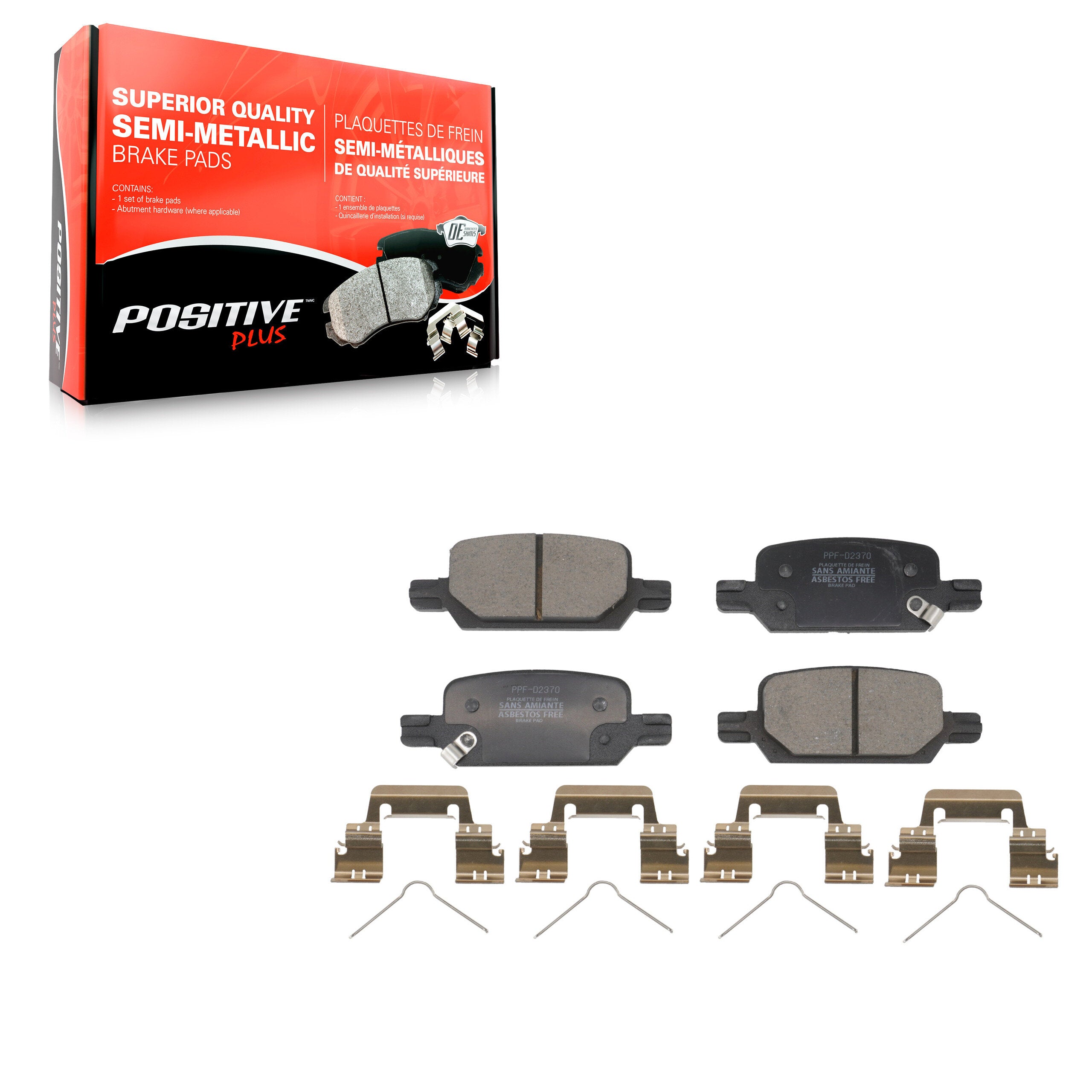 Positive Plus PPF-D2370 Disc Brake Pad for 2021-2022 Chevrolet Colorado, GMC Canyon - Rear