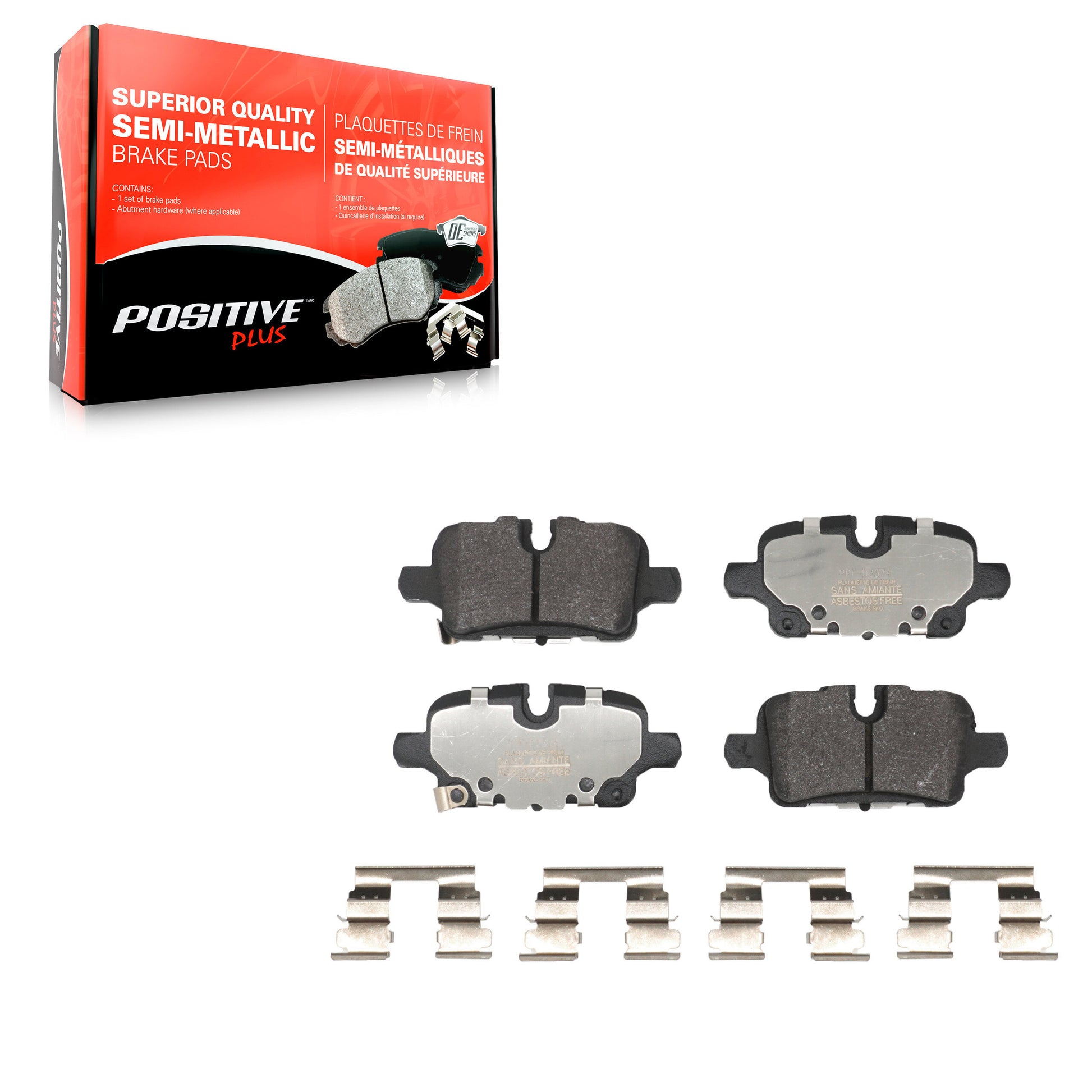 Positive Plus PPF-D2374 Disc Brake Pad for 2020-2025 Buick Envista, Chevrolet Trax, Chevrolet Malibu - Rear