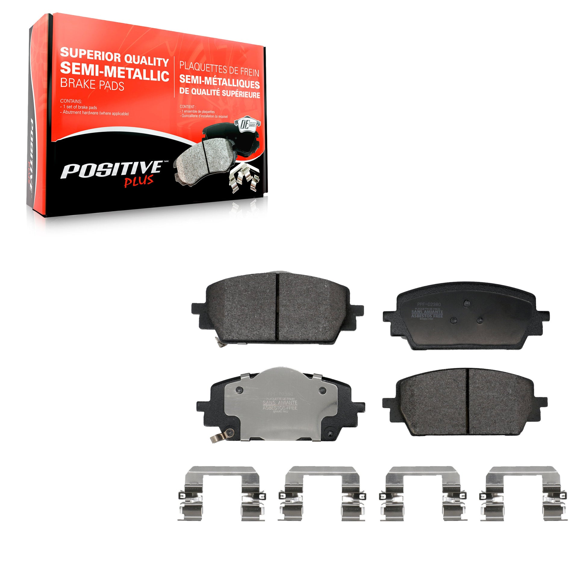 Positive Plus PPF-D2380 Disc Brake Pad for 2021-2025 Hyundai Santa Cruz, Hyundai Santa Fe, Kia Sorento - Front