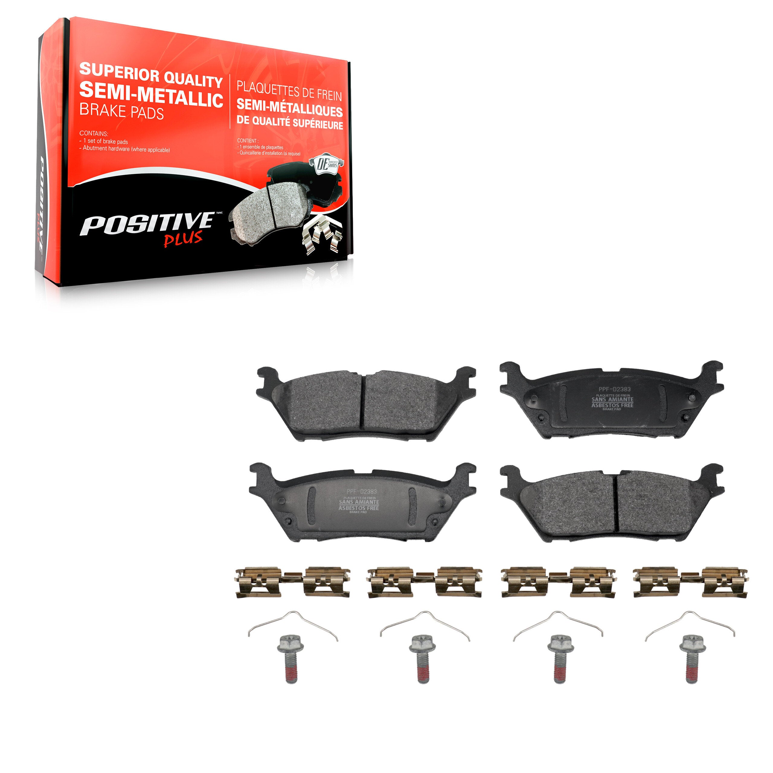 Positive Plus PPF-D2383 Disc Brake Pad for 2021-2025 Ford Bronco, Ford Expedition, Ford F-150 Lightning - Rear