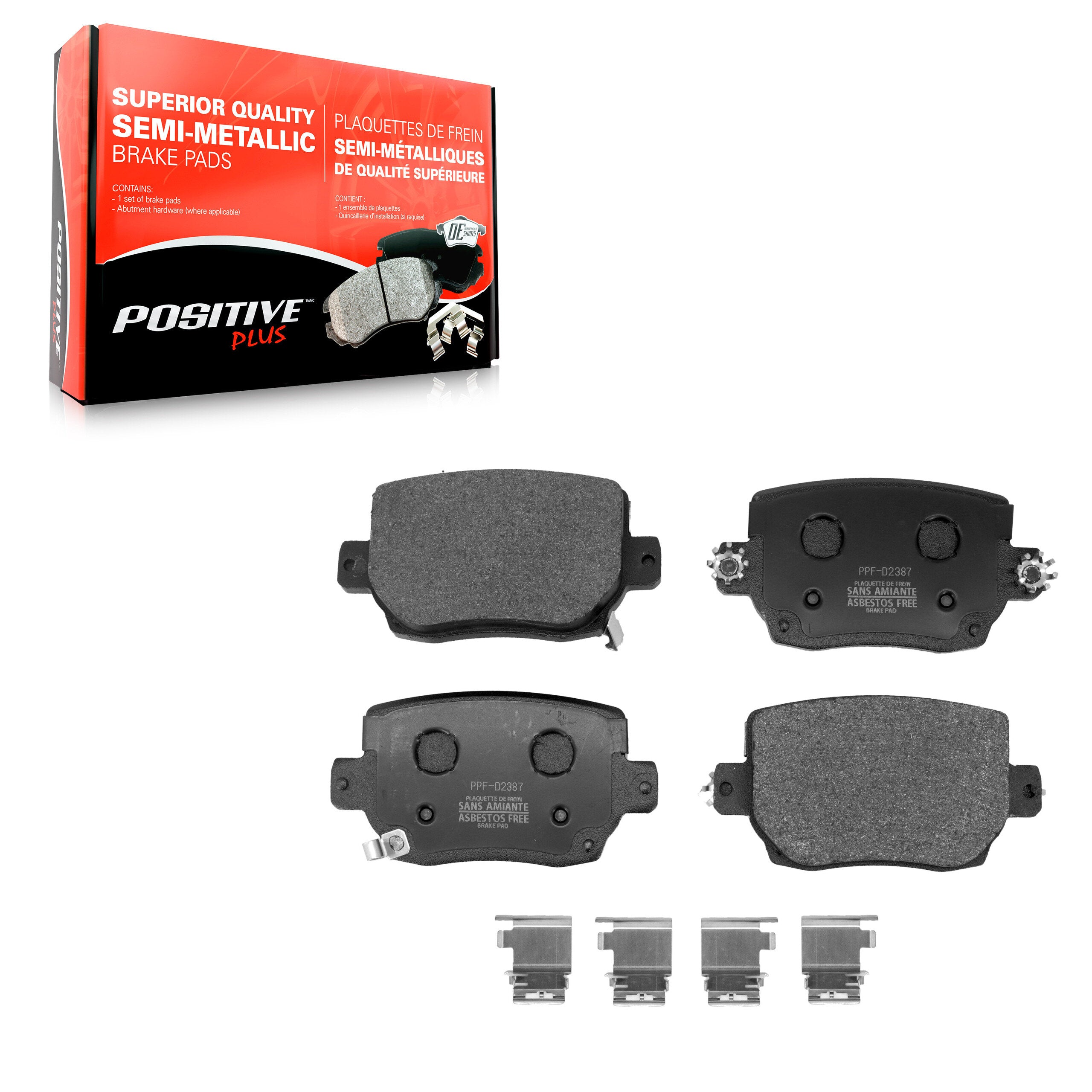 Positive Plus PPF-D2387 Disc Brake Pad for 2017-2025 Tesla Y, Tesla 3 - Rear