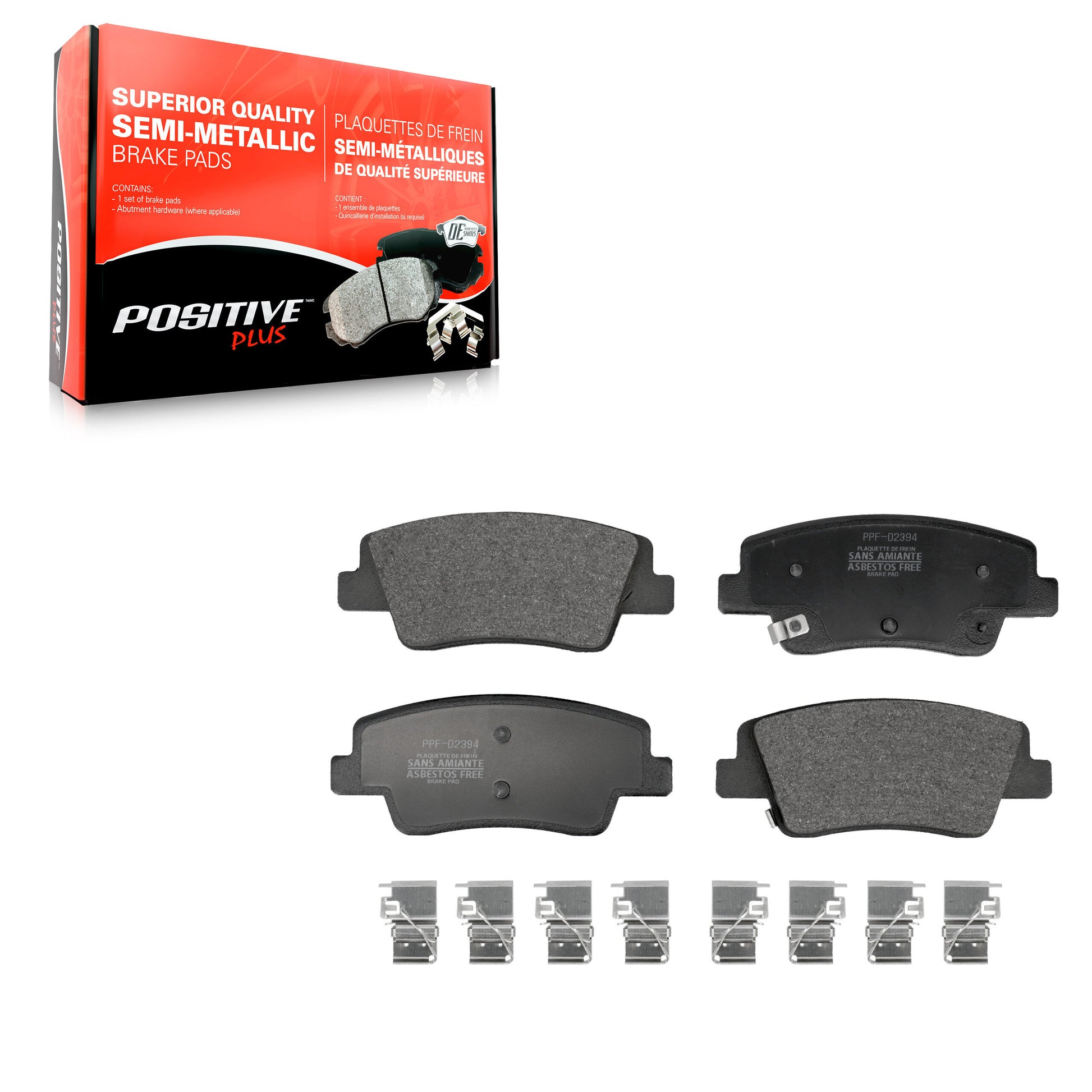 Positive Plus PPF-D2394 Disc Brake Pad for 2021-2025 Kia EV6, Genesis G90, Genesis GV60 - Rear