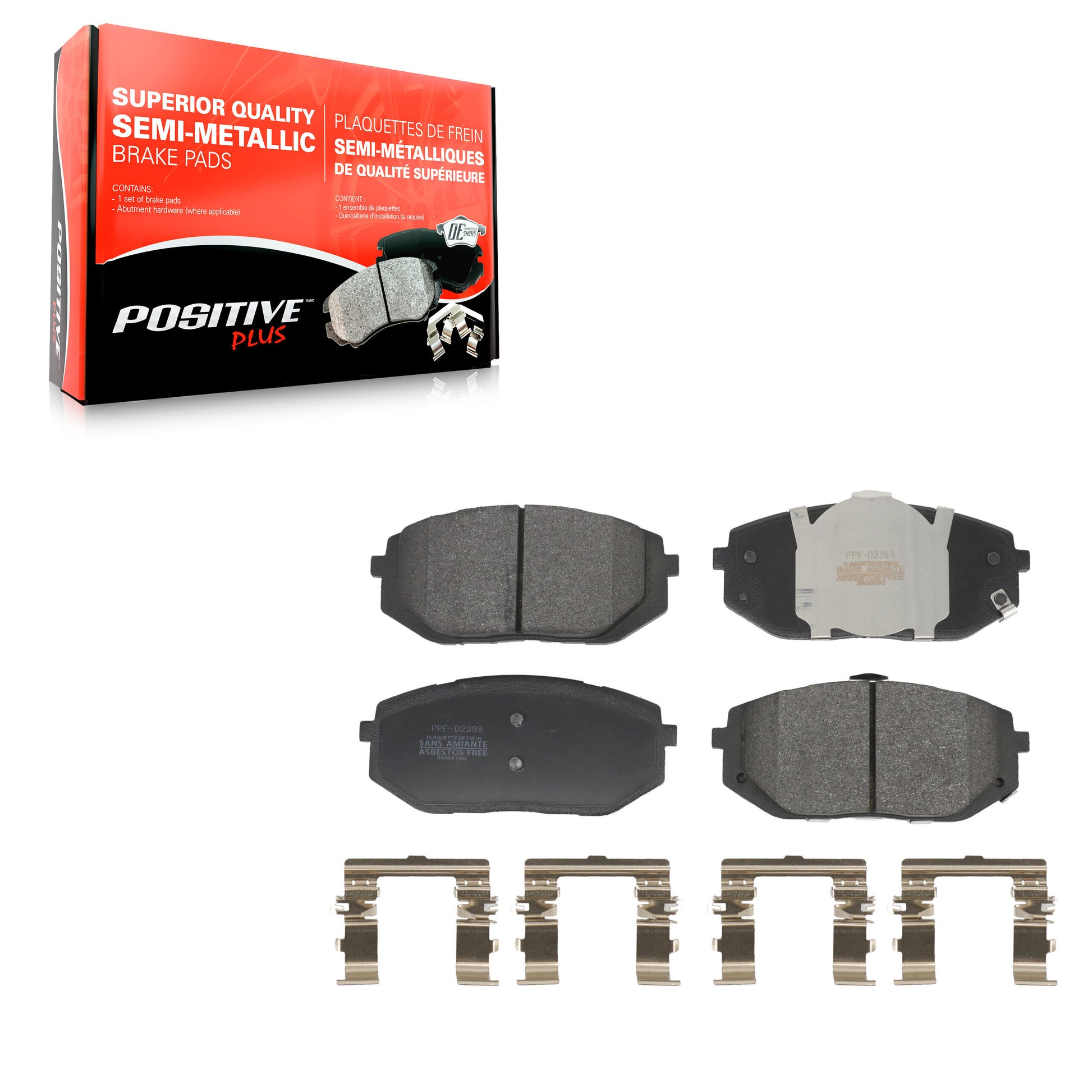 Positive Plus PPF-D2398 Disc Brake Pad for 2021-2025 Kia EV6, Kia K5, Hyundai Sonata - Front