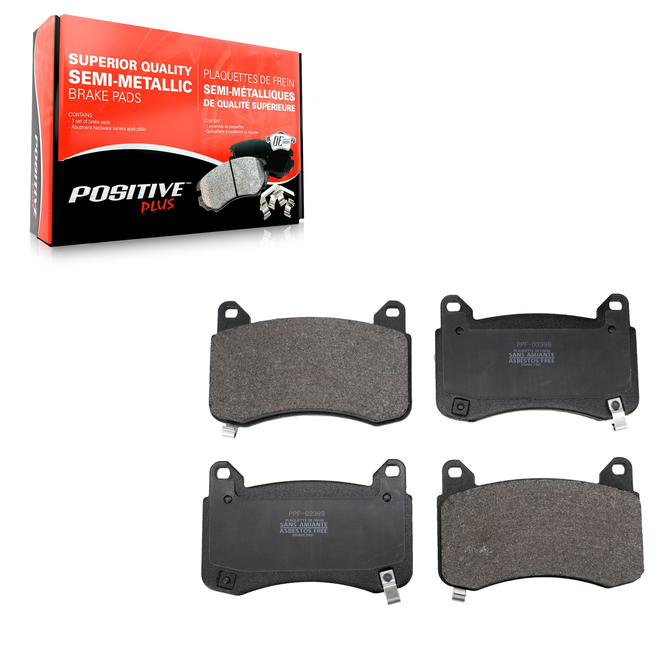 Positive Plus PPF-D2399 Disc Brake Pad for 2017-2025 Tesla Y, Tesla 3 - Front
