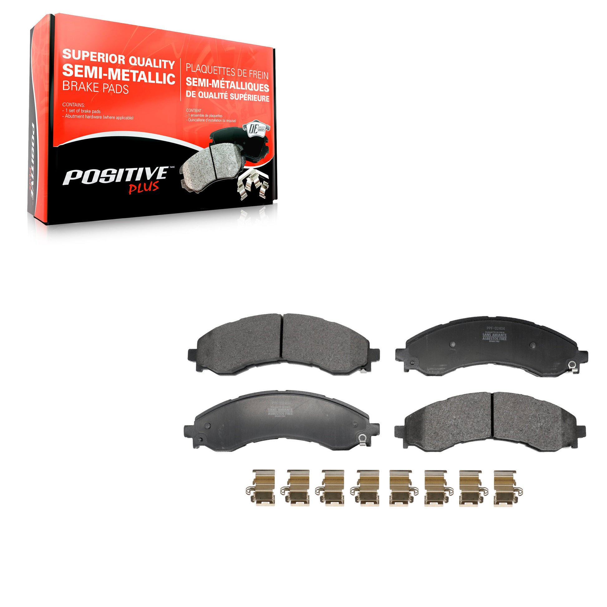 Positive Plus PPF-D2404 Disc Brake Pad for 2021-2024 Chevrolet Express 2500, Chevrolet Express 3500, Chevrolet Express 4500 - Front
