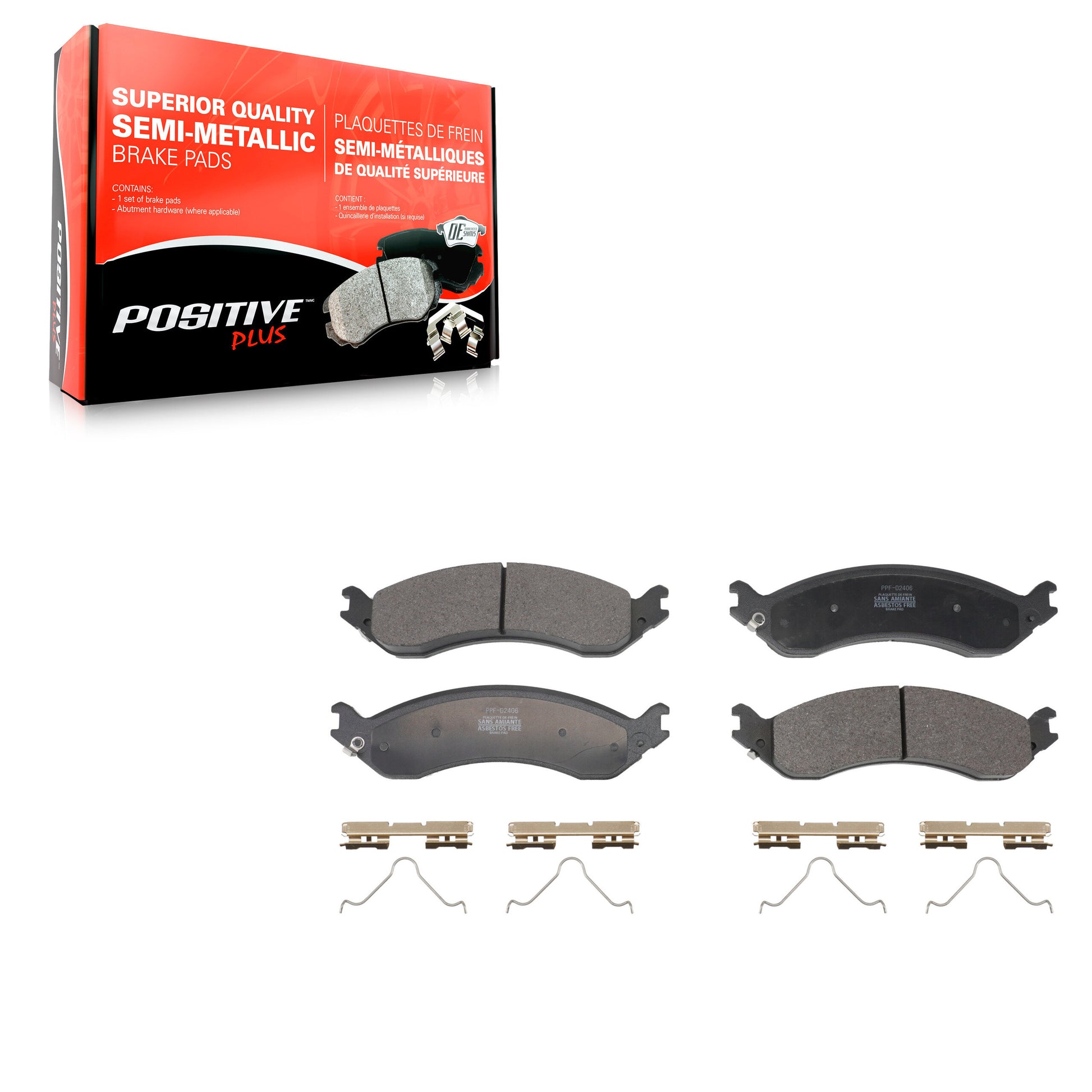 Positive Plus PPF-D2406 Disc Brake Pad for 2021-2024 Chevrolet Express 2500, Chevrolet Express 3500, GMC Savana 2500 - Rear