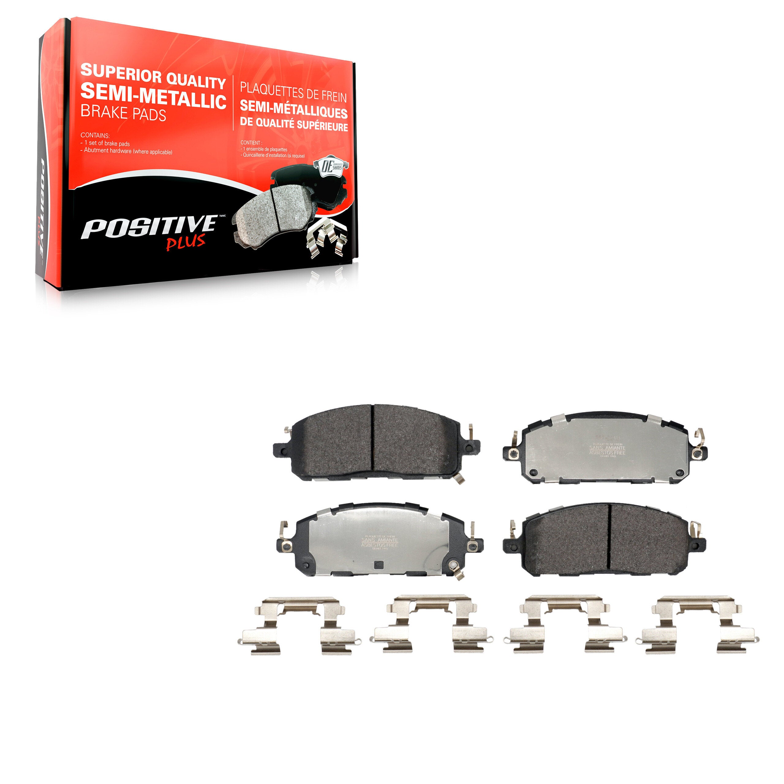 Positive Plus PPF-D2413 Disc Brake Pad for 2022-2025 Nissan Murano, Mitsubishi Outlander PHEV, Nissan ARIYA - Front