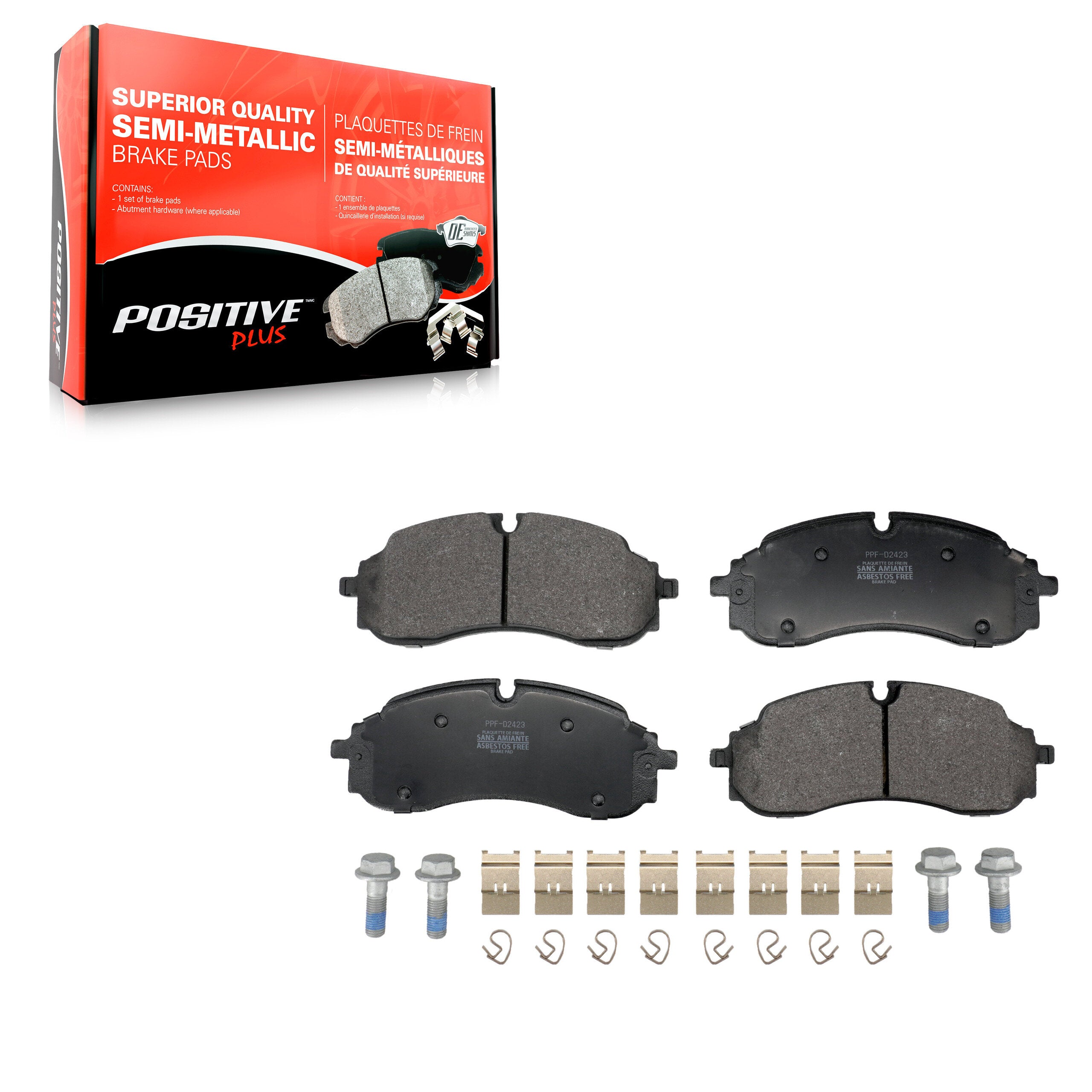 Positive Plus PPF-D2423 Disc Brake Pad for 2021-2023 Ford E-Transit, Ford Transit-150, Ford Transit-250 - Front
