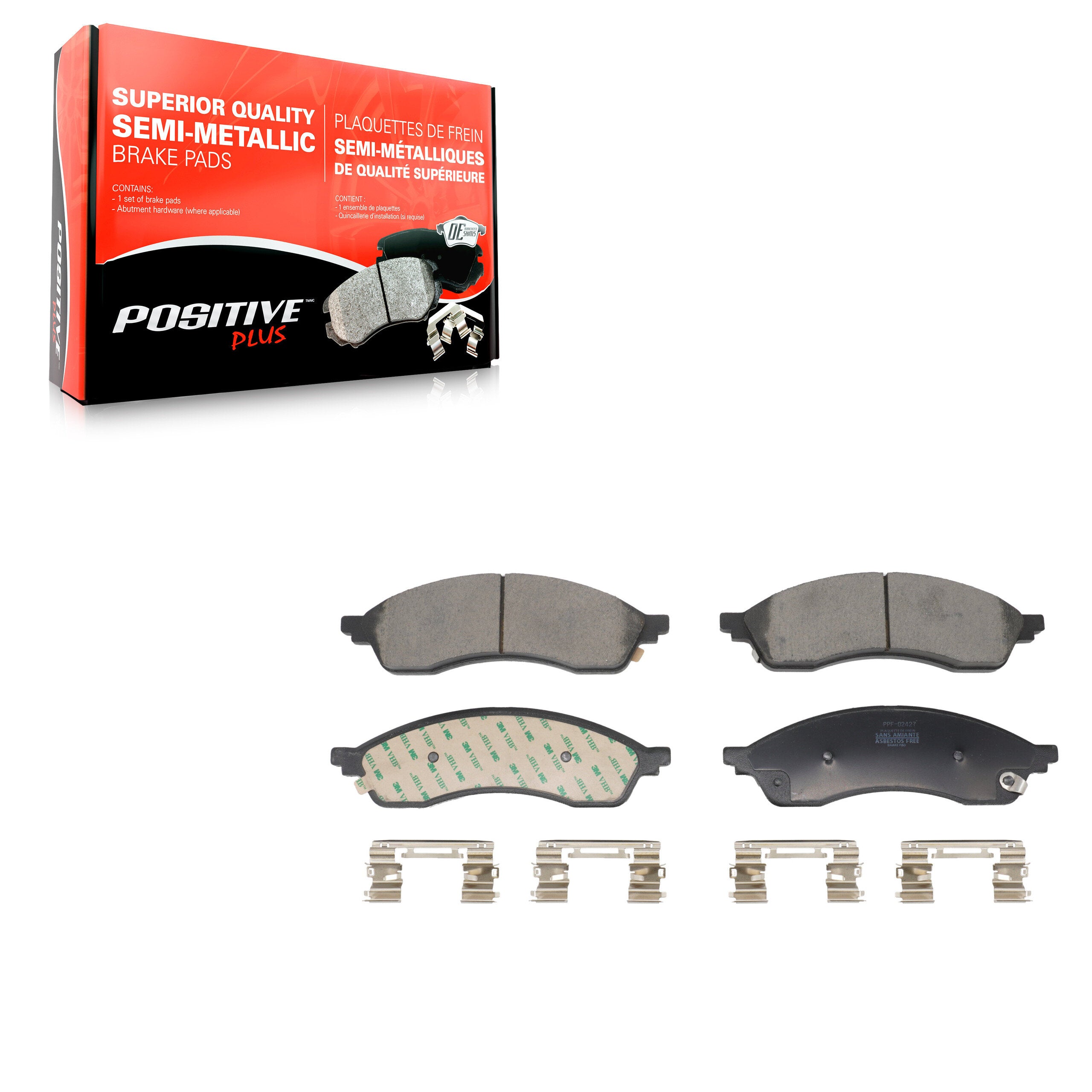 Positive Plus PPF-D2427 Disc Brake Pad for 2021-2023 Ford Edge, Lincoln Nautilus - Front