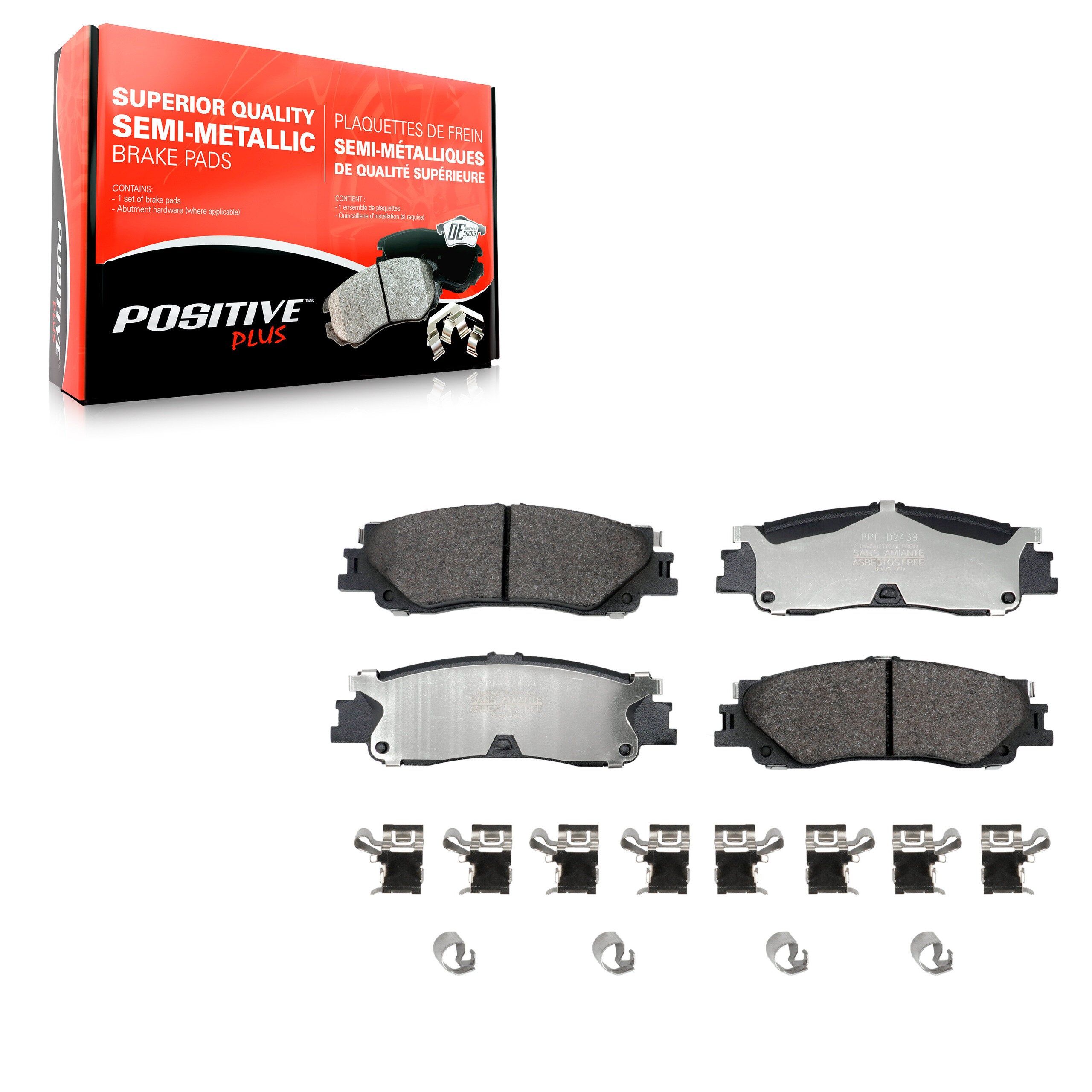 Positive Plus PPF-D2439 Disc Brake Pad for 2022-2024 Toyota Sequoia, Lexus LX600, Toyota Tundra - Rear