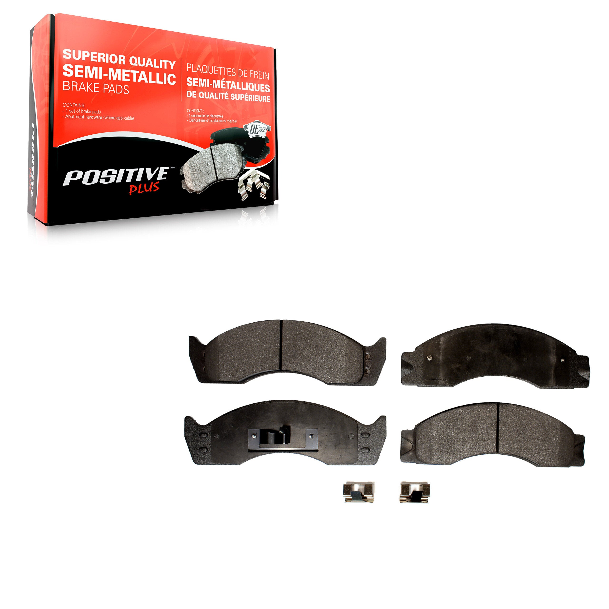 Positive Plus PPF-D411 Disc Brake Pad for 1988-2007 Ford E-450 Super Duty, Ford E-450 Econoline Super Duty, Ford Econoline Super Duty - Rear, Front