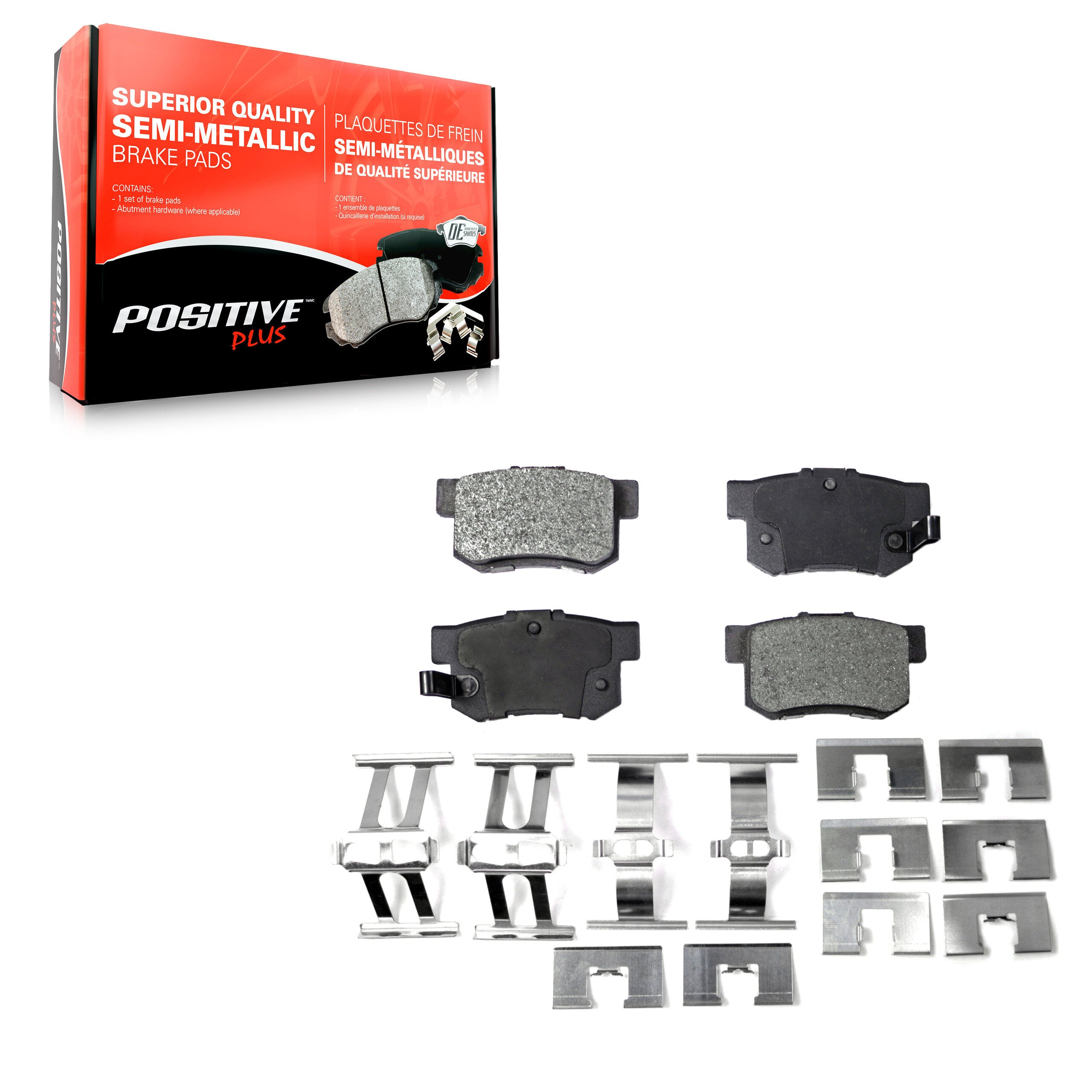 Positive Plus PPF-D537 Disc Brake Pad for 1987-2022 Honda Civic, Acura ILX, Suzuki SX4 Crossover - Rear